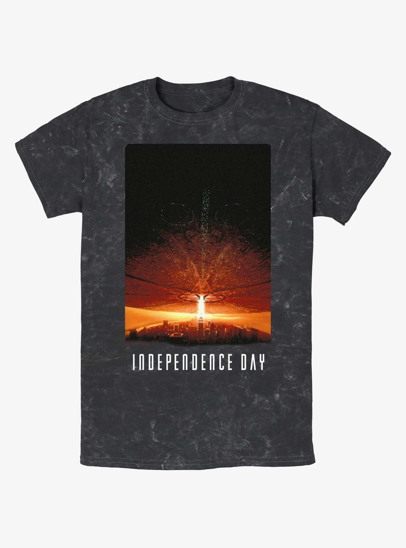 Independence Day Poster City Mineral Wash T-Shirt | Trending Graphic Tee For Fans
