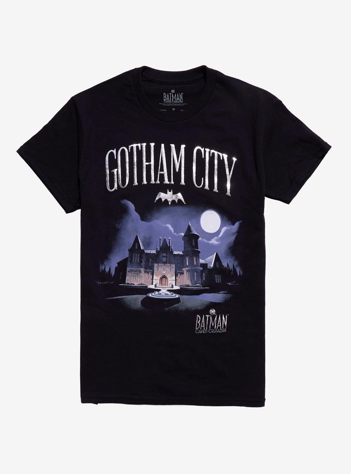 DC Comics Batman Caped Crusader Wayne Manor Foil Girls T-Shirt | Trending Graphic Tee For Fans