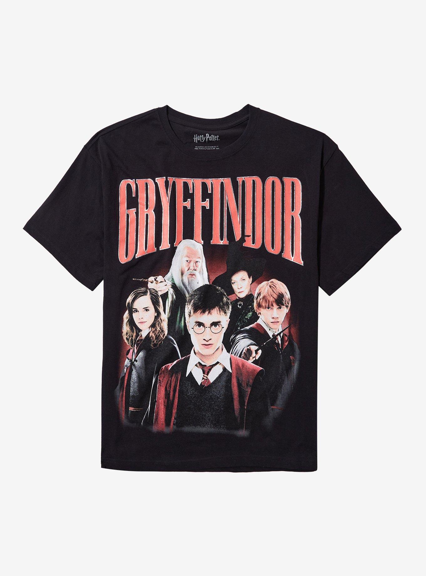 Harry Potter Gryffindor Collage Boyfriend Fit Girls T-Shirt | Trending Graphic Tee For Fans