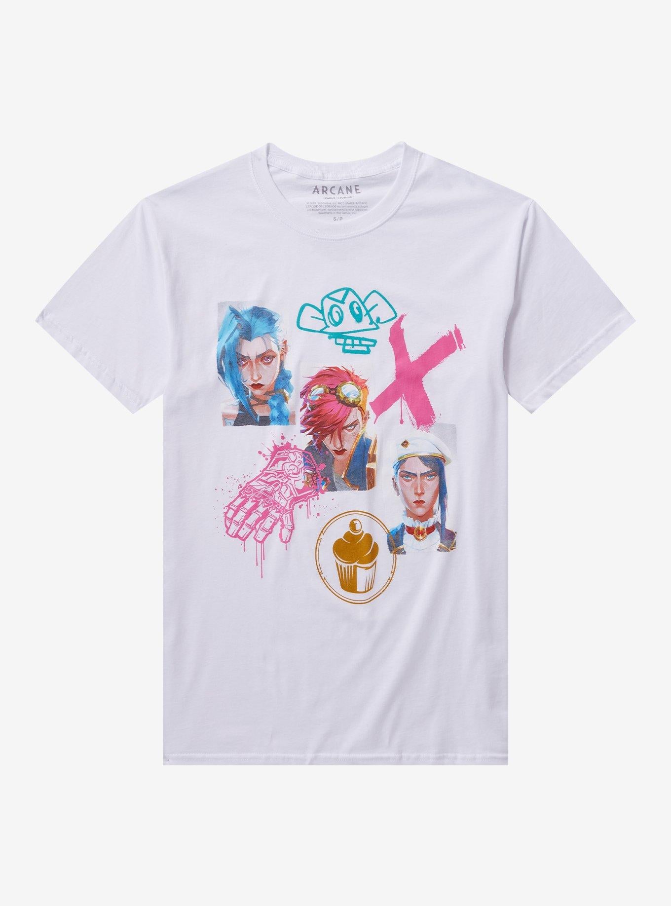 Arcane Graffiti Collage Girls T-Shirt | Trending Graphic Tee For Fans