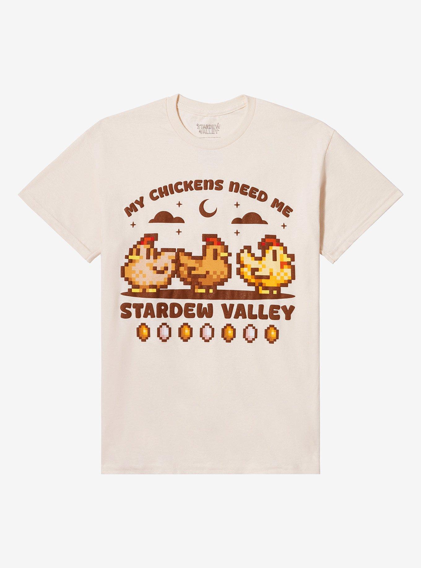 Stardew Valley Chickens Puff Print T-Shirt | Trending Graphic Tee For Fans