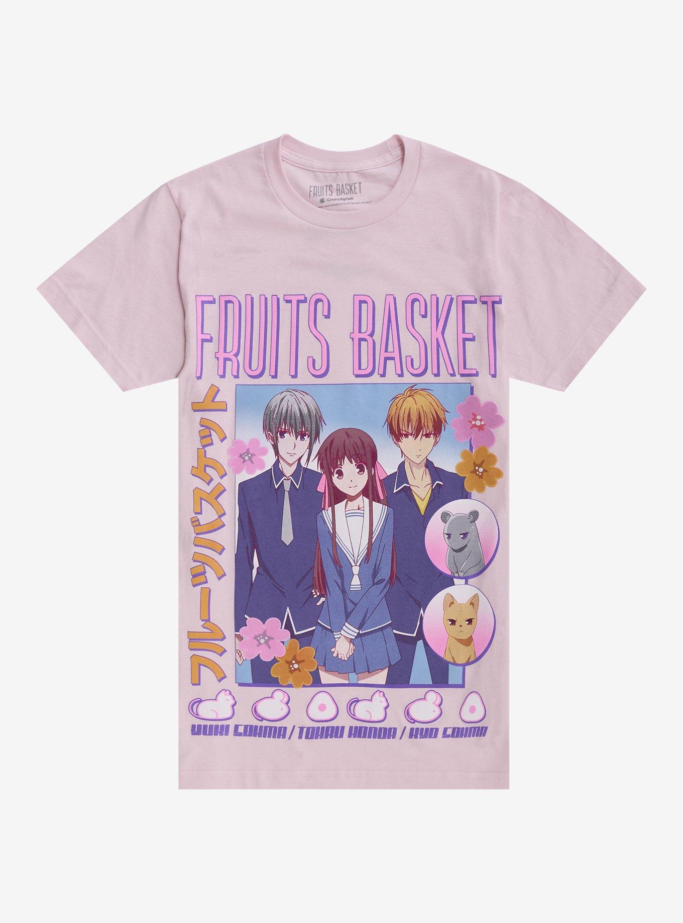Fruits Basket Trio Pink Girls T-Shirt | Trending Graphic Tee For Fans