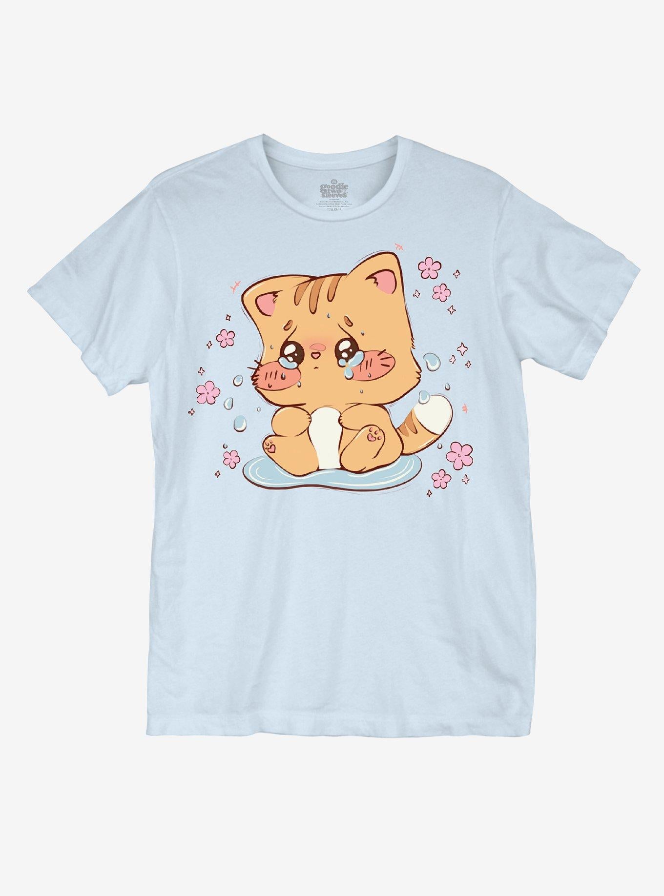 Crying Cat Girls By Goodie Two Sleeves T-Shirt | Trending Graphic Tee For Fans