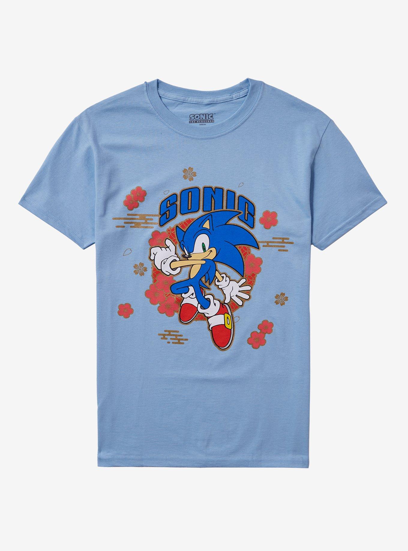Sonic The Hedgehog Flower Foil Boyfriend Fit Girls T-Shirt | Trending Graphic Tee For Fans