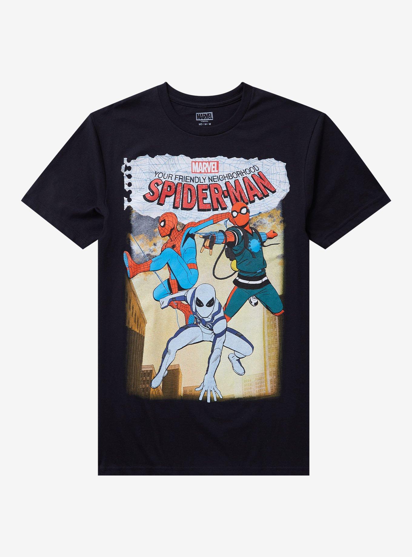 Marvel Your Friendly Neighborhood Spider-Man Trio T-Shirt | Trending Graphic Tee For Fans