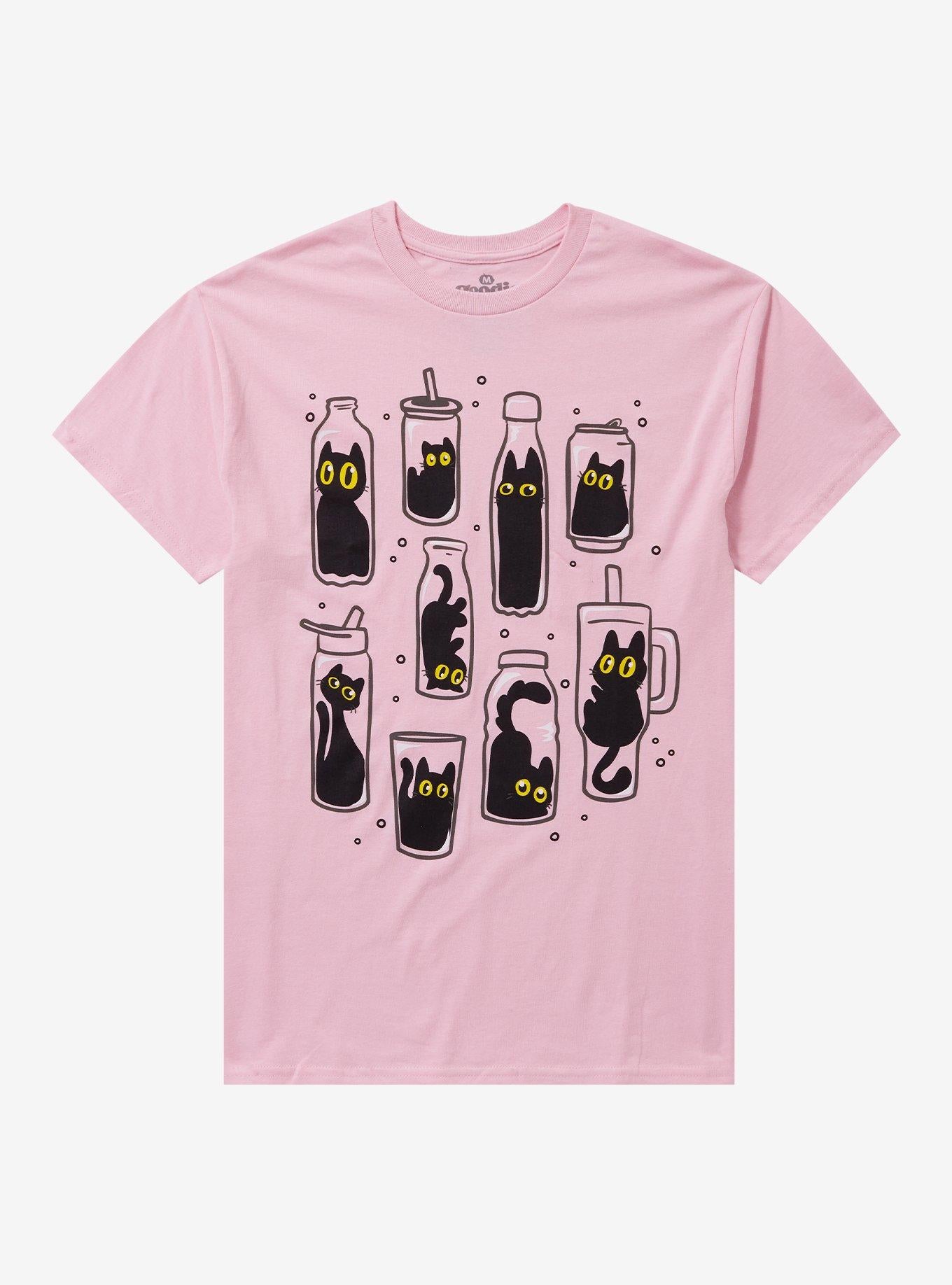 Cat Cups & Bottles By Goodie Two Sleeves T-Shirt | Trending Graphic Tee For Fans
