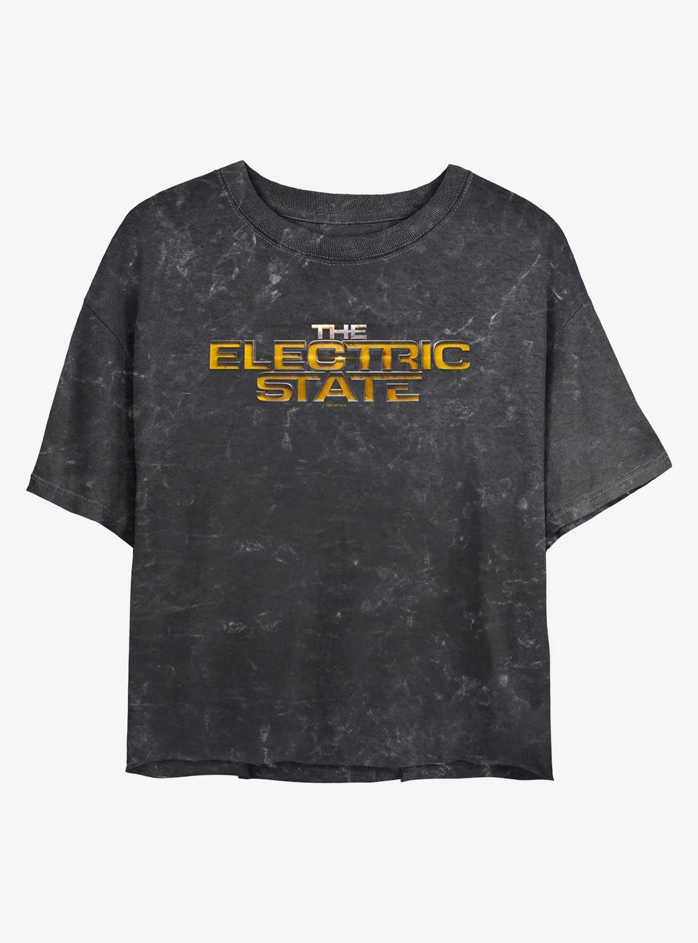 Electric State The Electric State Logo Mineral Wash Girls Crop T-Shirt | Trending Graphic Tee For Fans