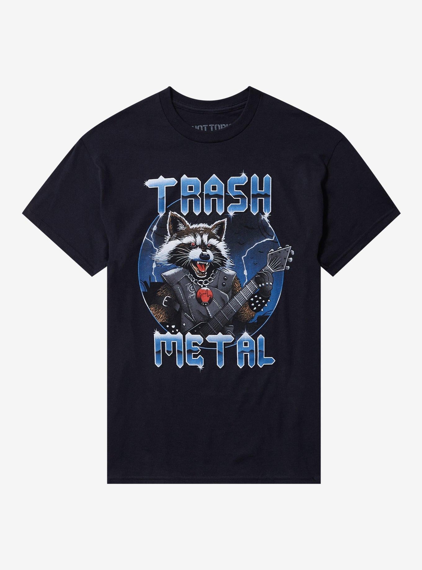 Raccoon Trash Metal By Vincent Trinidad T-Shirt | Trending Graphic Tee For Fans