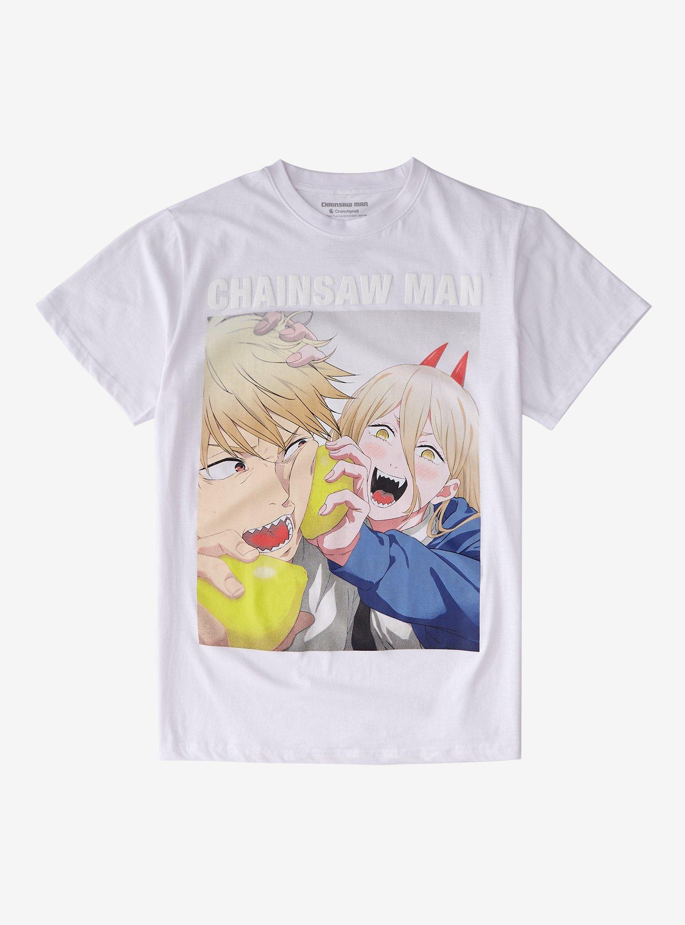 Chainsaw Man Denji & Power Lemons Puff Print T-Shirt | Trending Graphic Tee For Fans