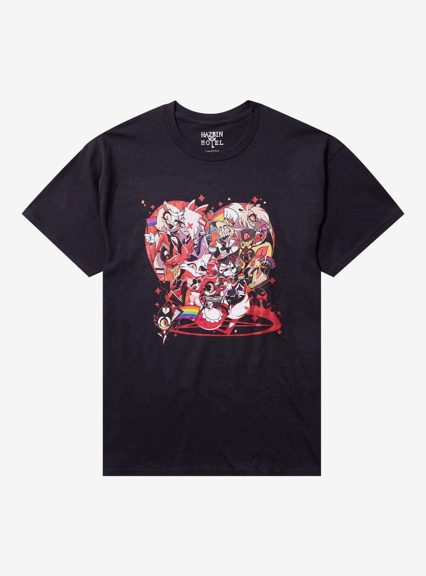 Hazbin Hotel Pride Flags Group Hot Topic Exclusive T-Shirt | Trending Graphic Tee For Fans