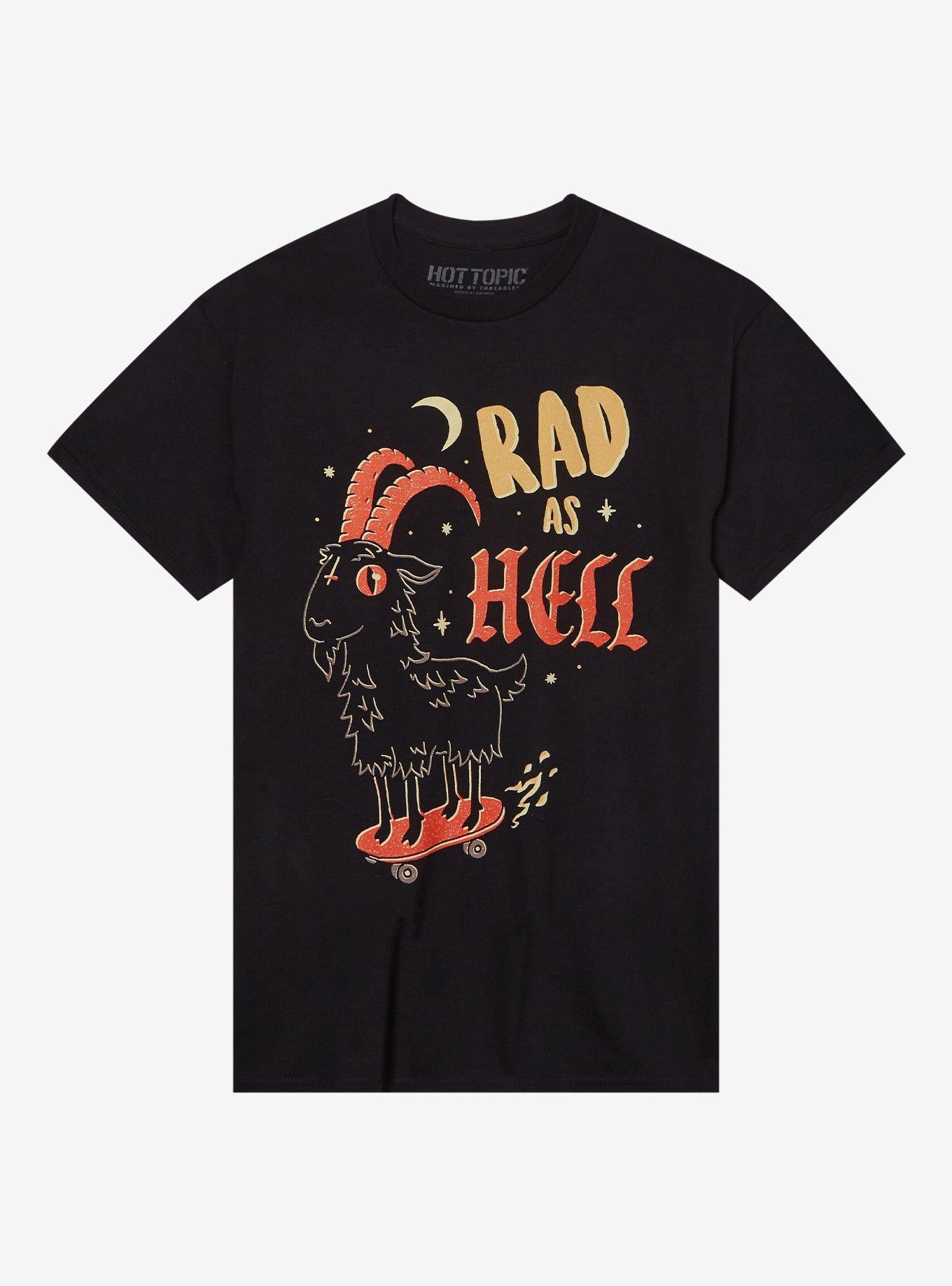 Skateboard Goat Rad As Hell By DinoMike T-Shirt | Trending Graphic Tee For Fans