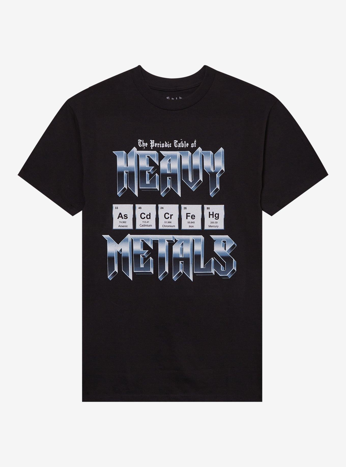 Heavy Metals Periodic Table By Friday Jr T-Shirt | Trending Graphic Tee For Fans