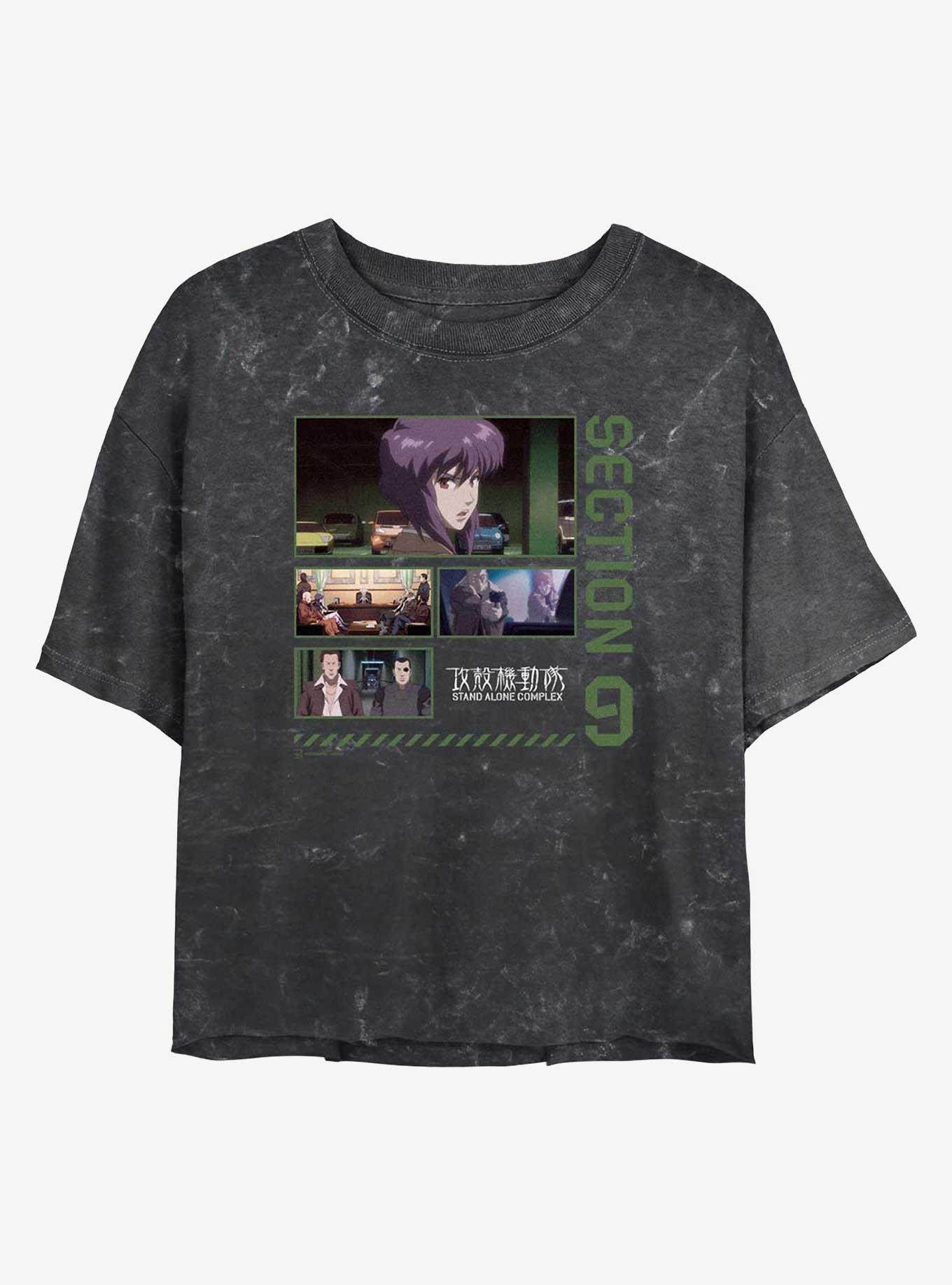 Ghost in the Shell Sectino 9 Collage Girls Mineral Wash Crop T-Shirt | Trending Graphic Tee For Fans