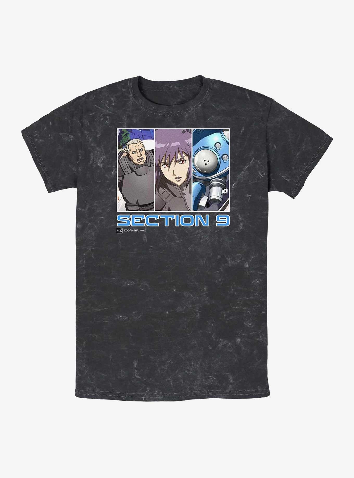 Ghost in The Shell Section 9 Team Mineral Wash T-Shirt | Trending Graphic Tee For Fans