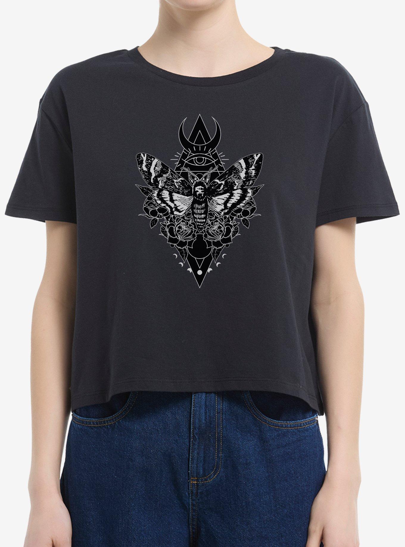 Moth Girls Boxy Crop T-Shirt | Trending Graphic Tee For Fans