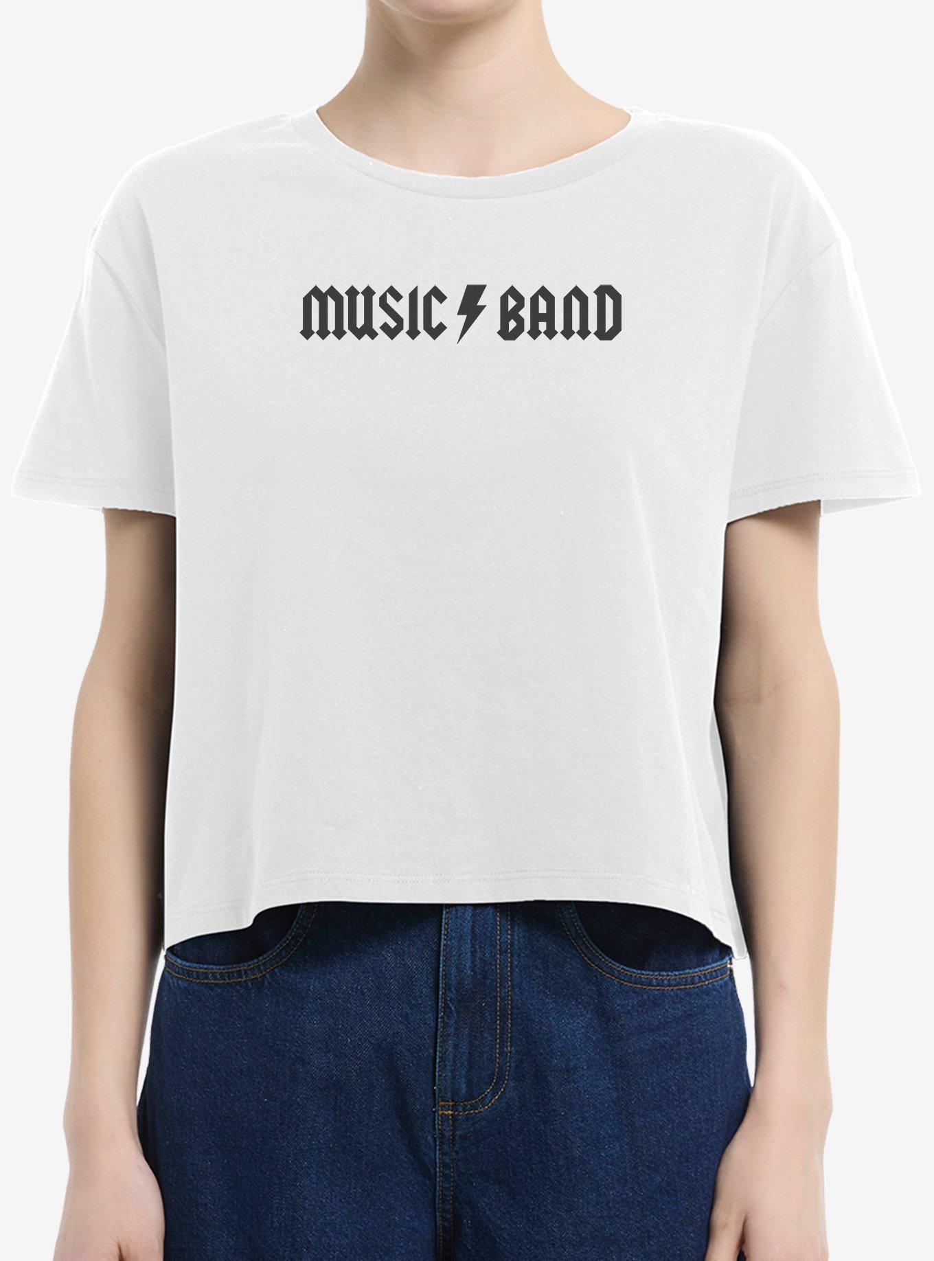 Music Band Logo Girls Boxy Crop T-Shirt | Trending Graphic Tee For Fans