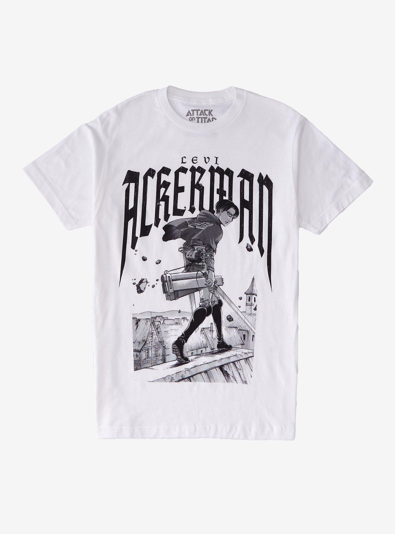Attack On Titan Levi Black & White T-Shirt | Trending Graphic Tee For Fans