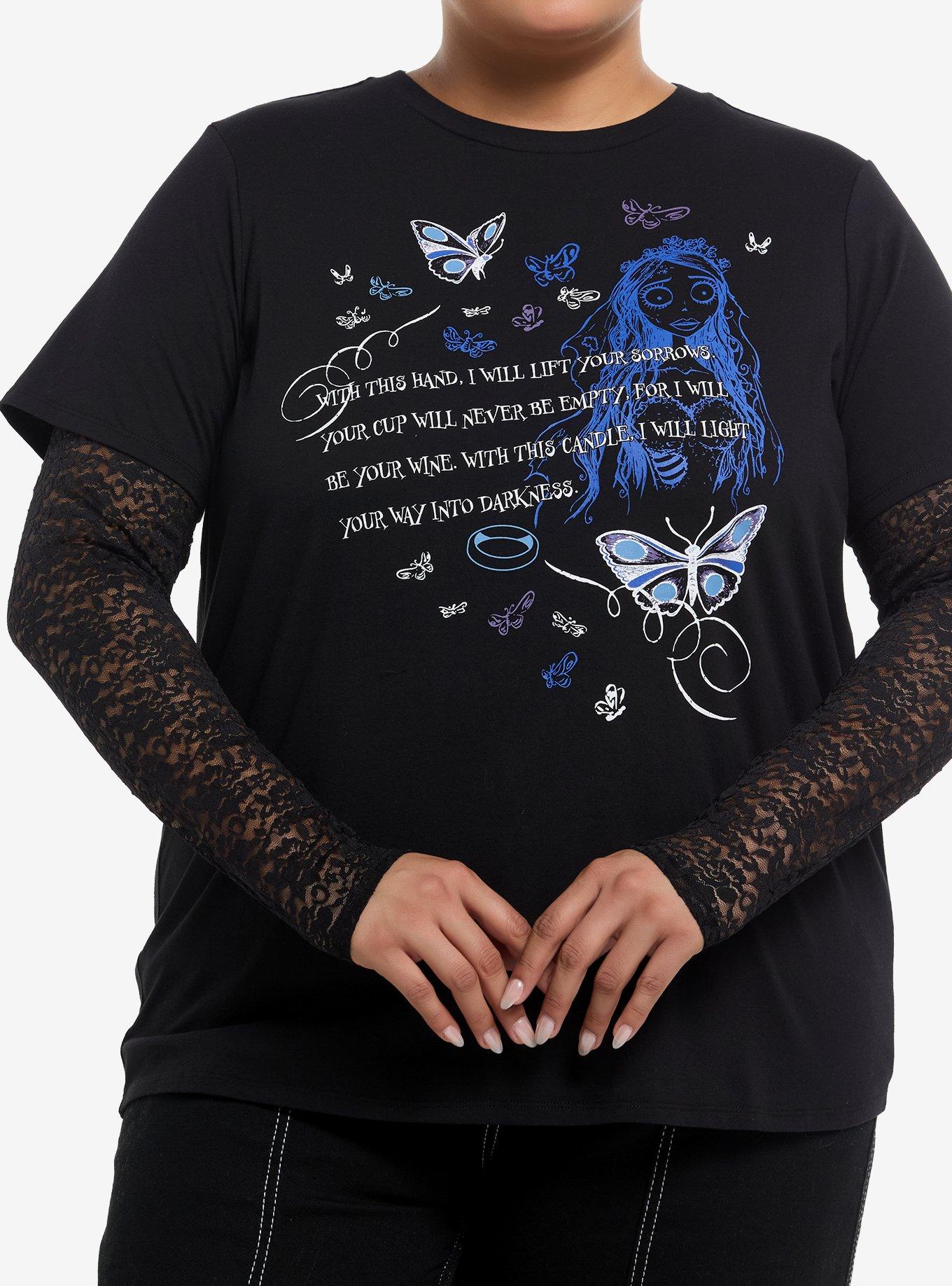 Corpse Bride Emily Vows Lace Girls Twofer Plus Size T-Shirt | Trending Graphic Tee For Fans