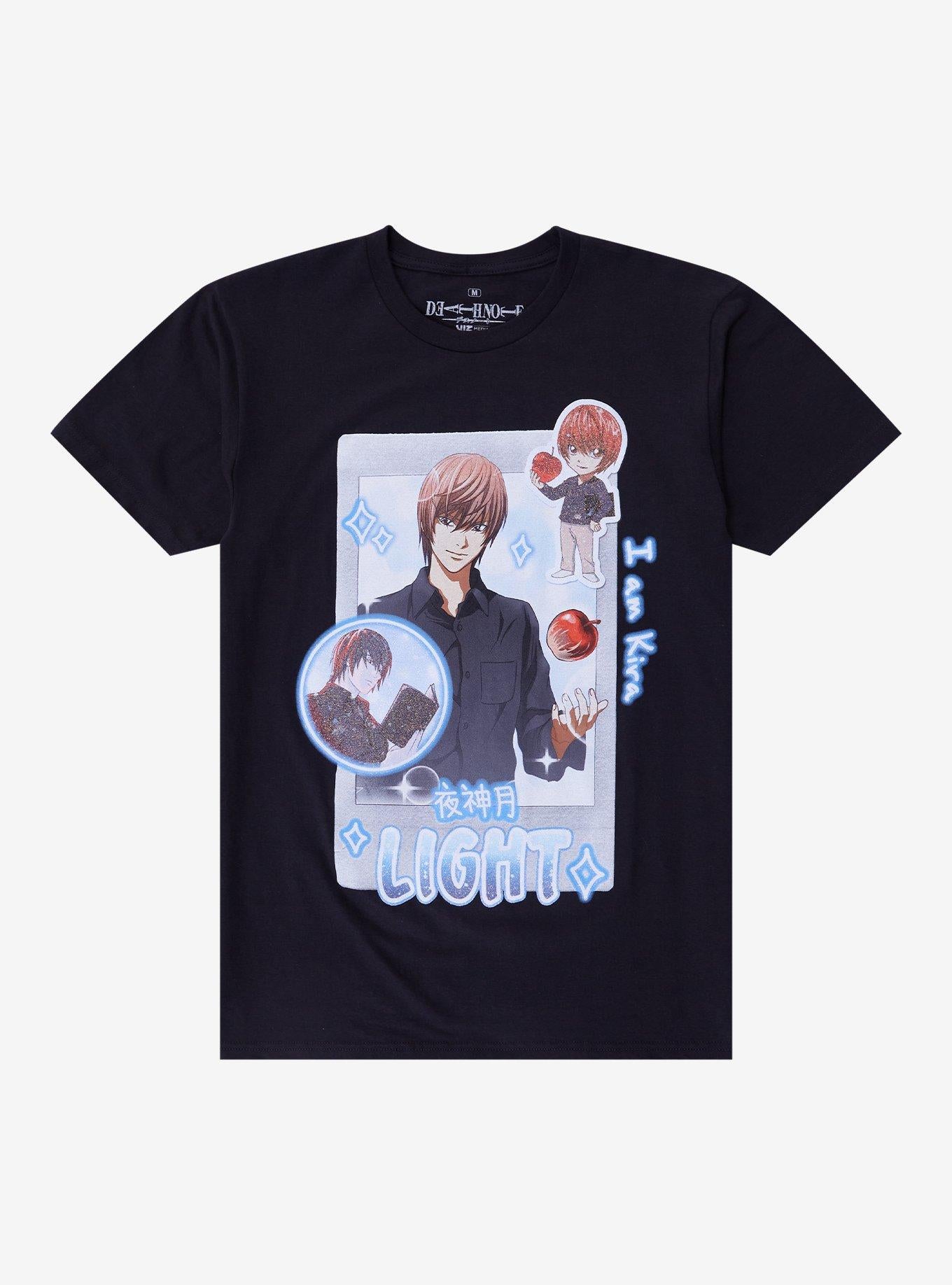 Death Note Light Chibi Glitter T-Shirt | Trending Graphic Tee For Fans