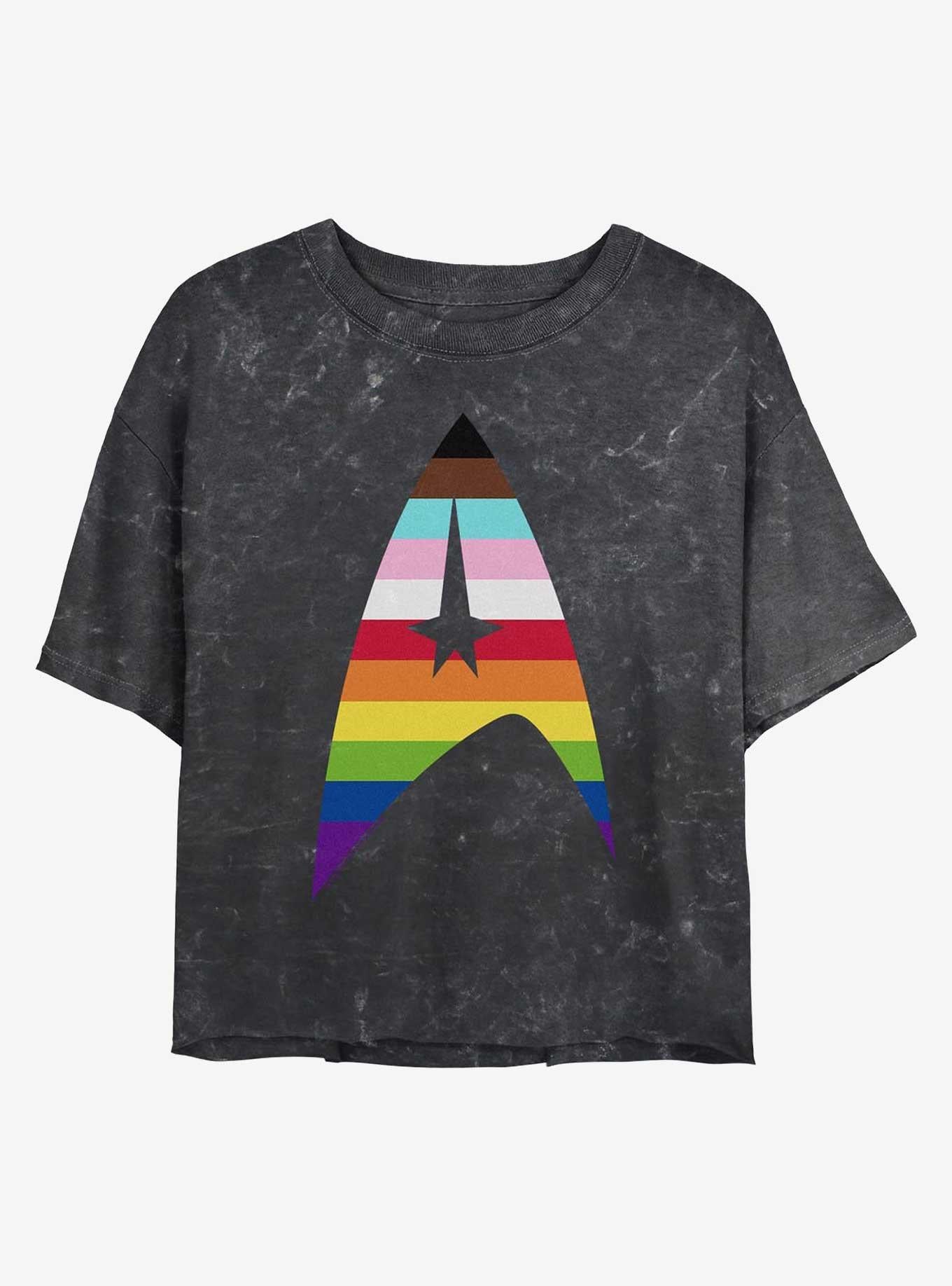 Star Trek Pride Logo Mineral Wash Crop T-Shirt | Trending Graphic Tee For Fans