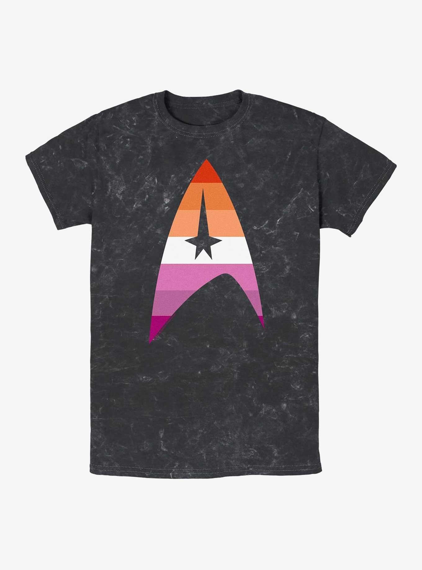 Star Trek Lesbian Flag Logo Mineral Wash T-Shirt | Trending Graphic Tee For Fans