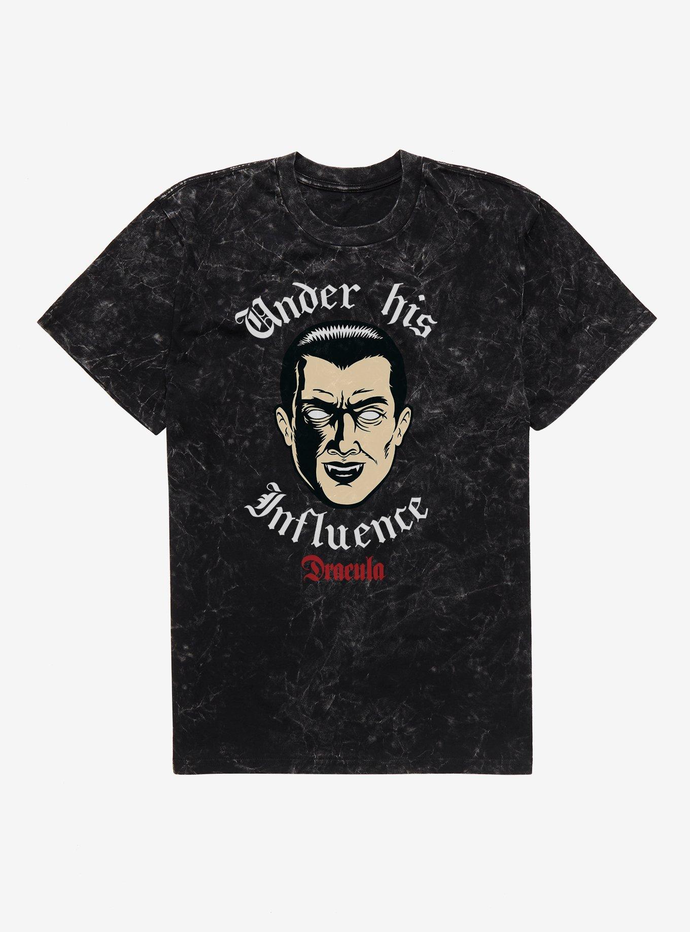 Universal Monsters Dracula Under His Influence Mineral Wash T-Shirt | Trending Graphic Tee For Fans