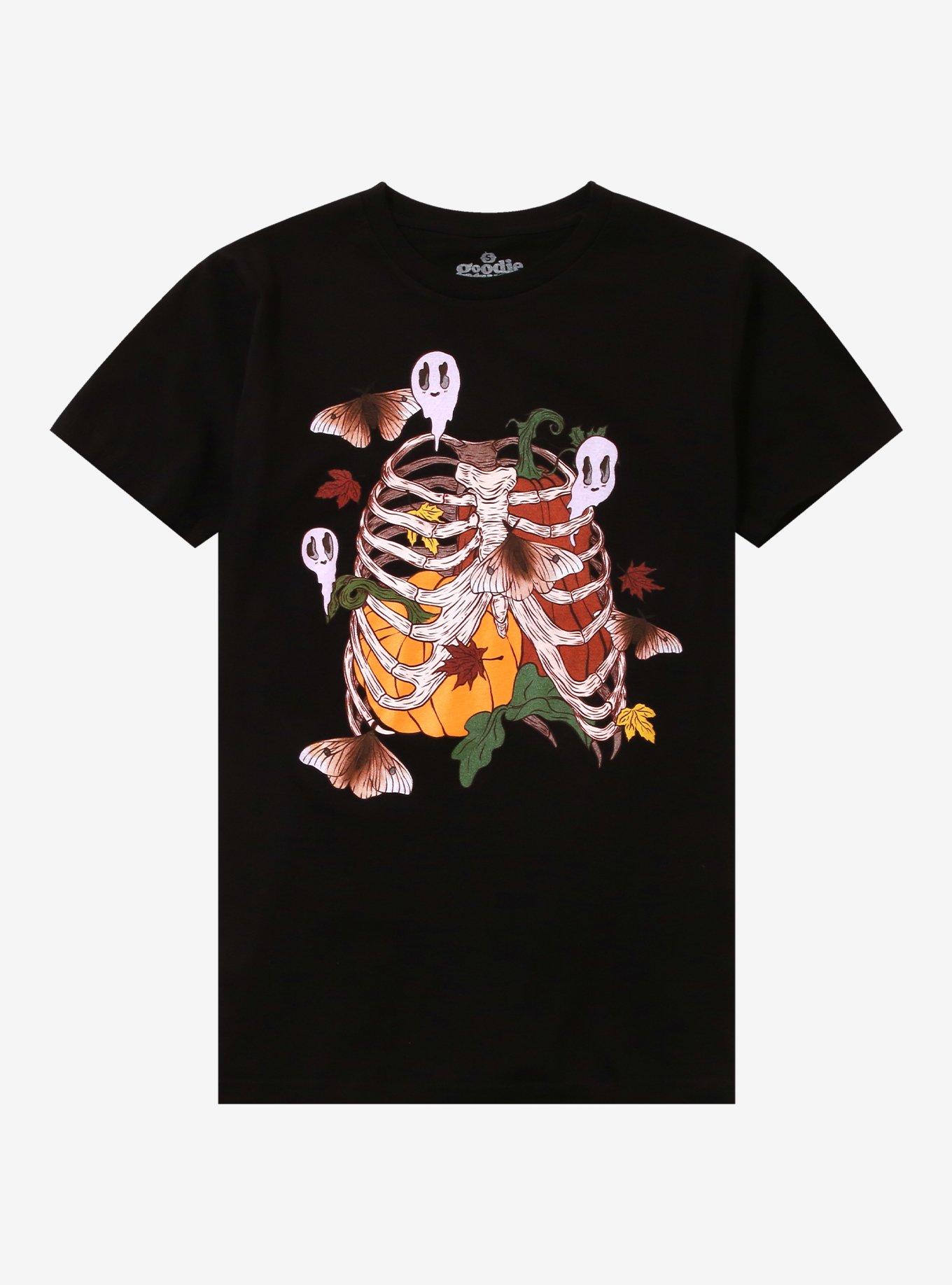 Autumn Ghost Rib Cage By Goodie Two Sleeves T-Shirt | Trending Graphic Tee For Fans