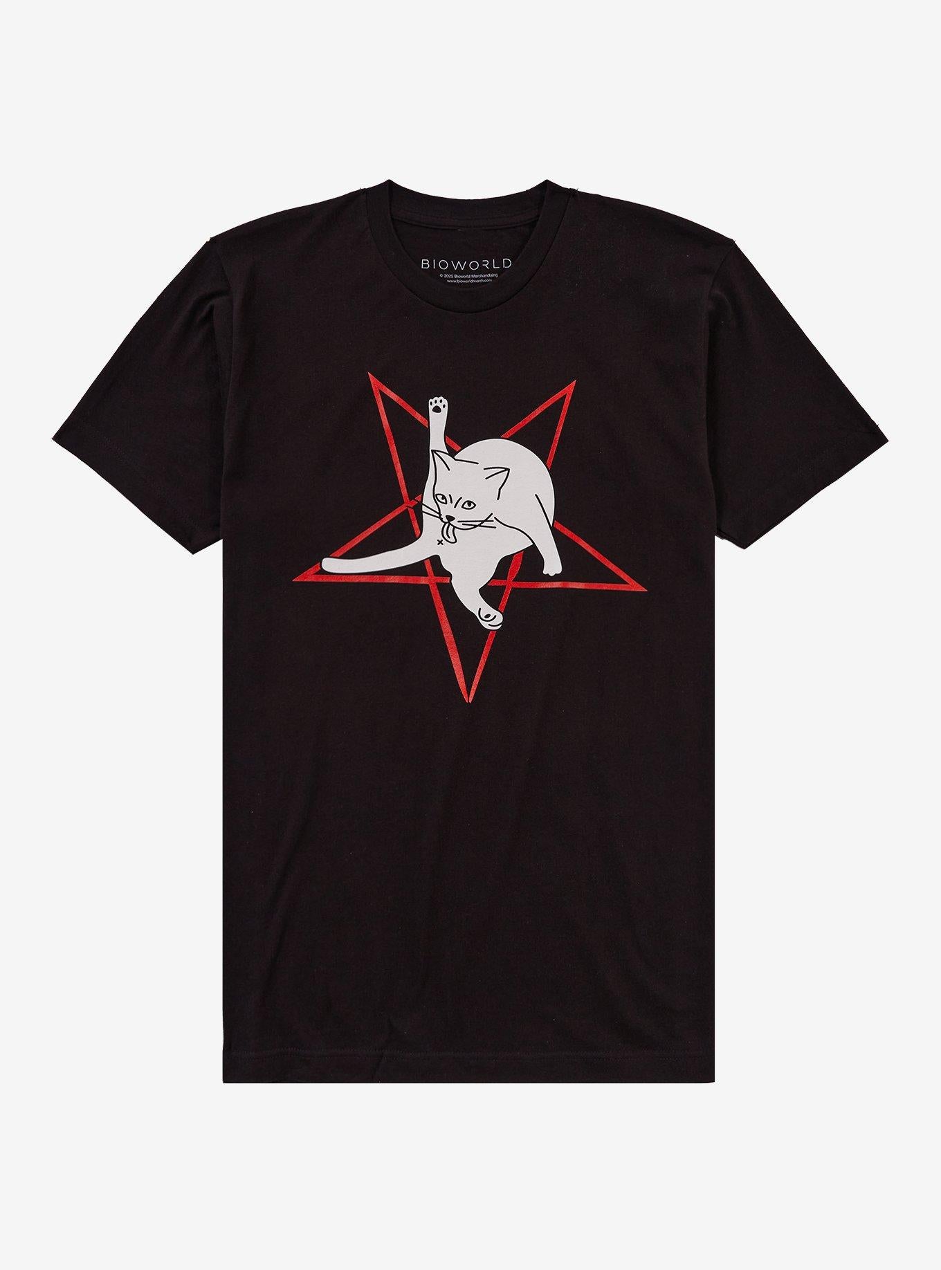 Pentagram Cat Cleaning T-Shirt | Trending Graphic Tee For Fans