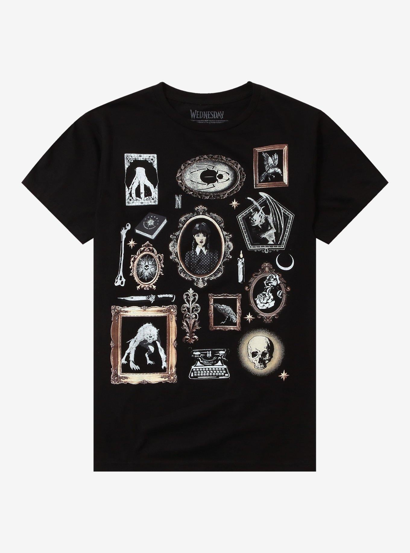 Wednesday Portraits Grid Girls T-Shirt | Trending Graphic Tee For Fans