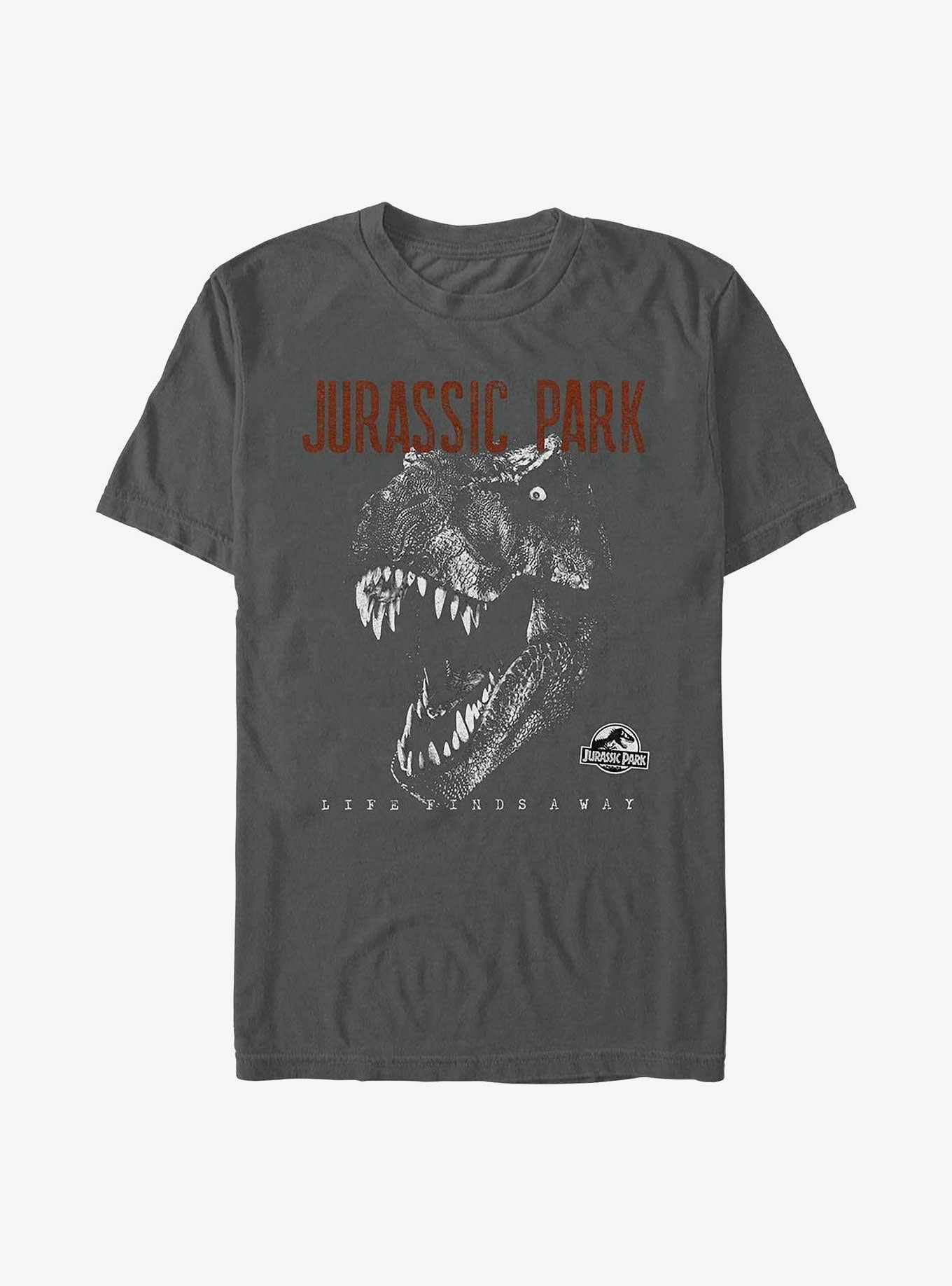 Jurassic Park T-Rex Life Finds A Way Garment Dye Hot Topic Exclusive T-Shirt | Trending Graphic Tee For Fans