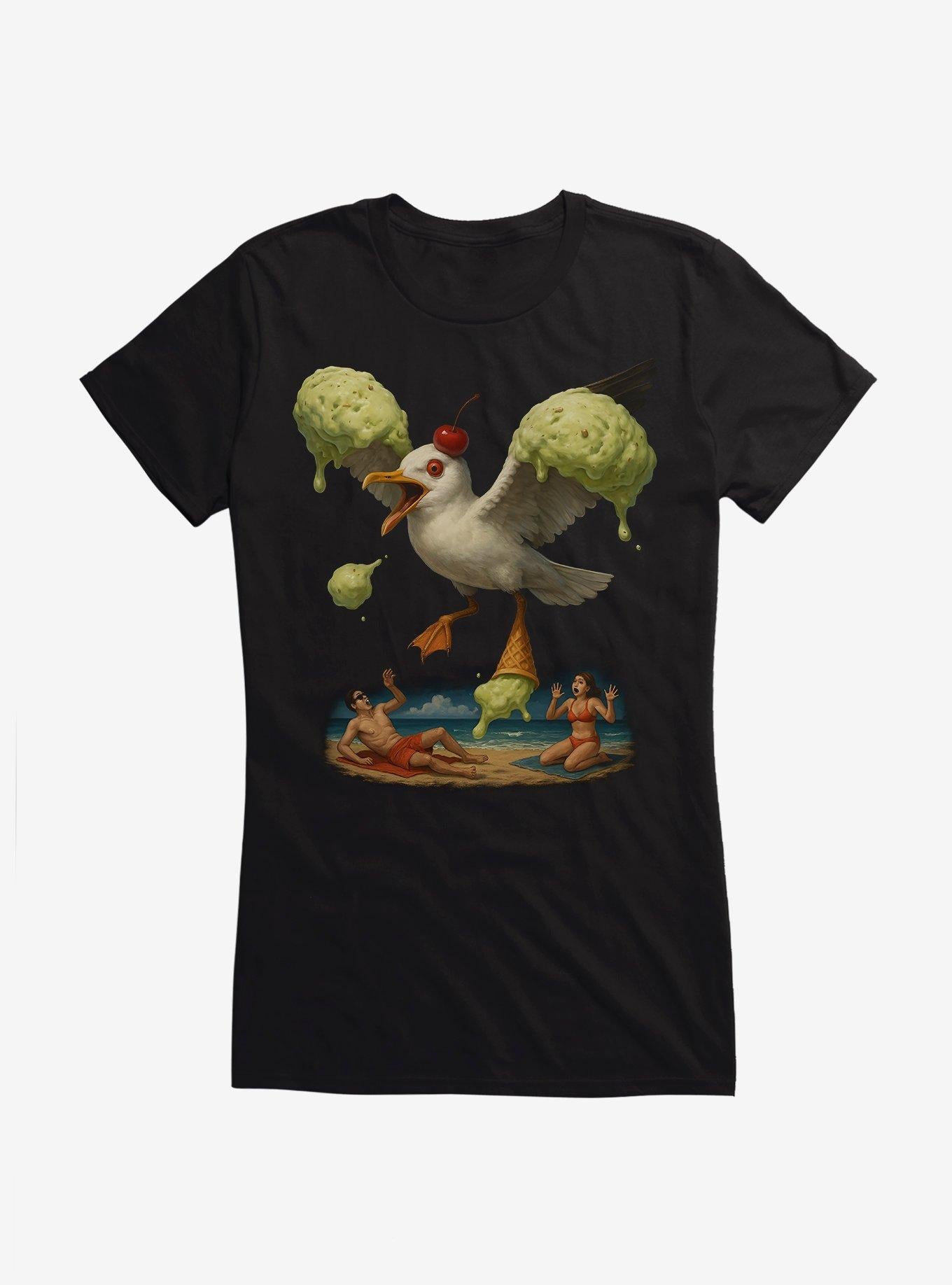 Italian Brainrot Ice Cream Bird La Dolce Vita Dive Bomb Girls T-Shirt | Trending Graphic Tee For Fans