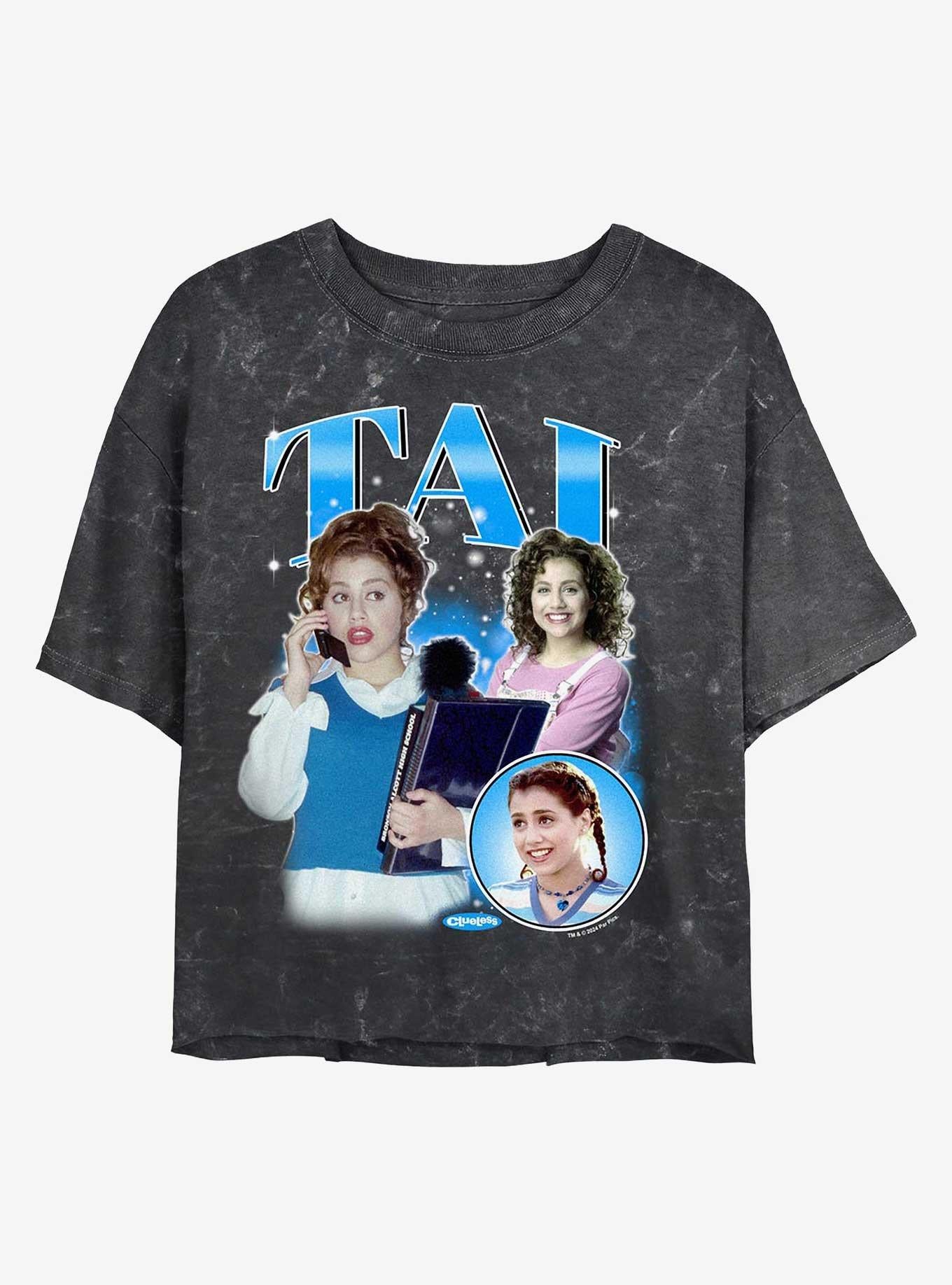 Clueless Y2K Tai Girls Mineral Wash Crop T-Shirt | Trending Graphic Tee For Fans