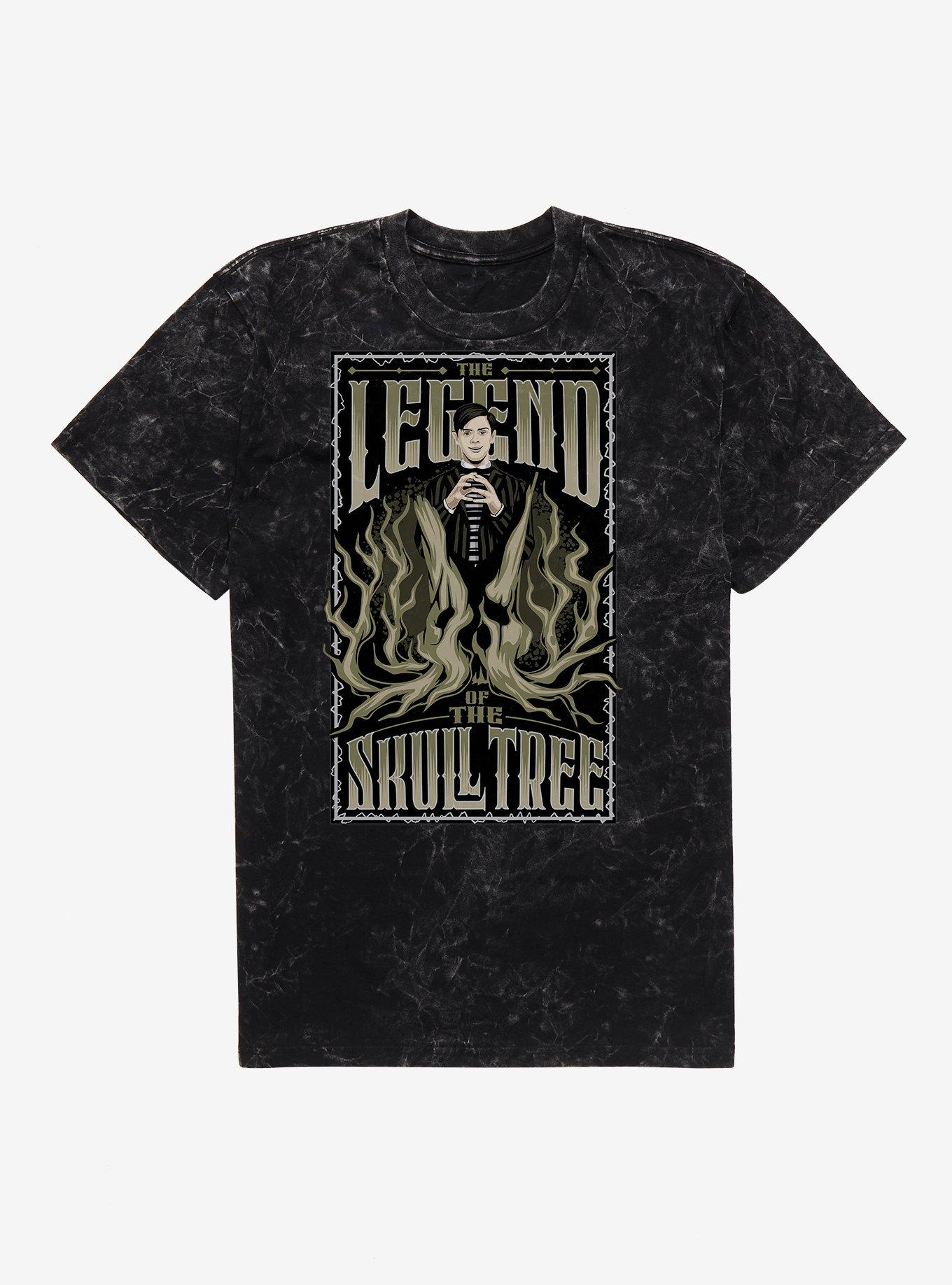 Wednesday The Legend Of The Skull Tree Mineral Wash T-Shirt | Trending Graphic Tee For Fans