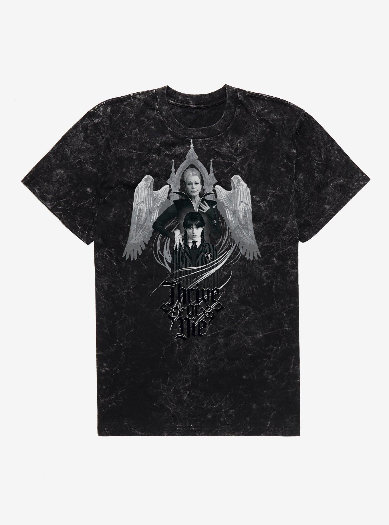 Wednesday Thrive Or Die Mineral Wash T-Shirt | Trending Graphic Tee For Fans