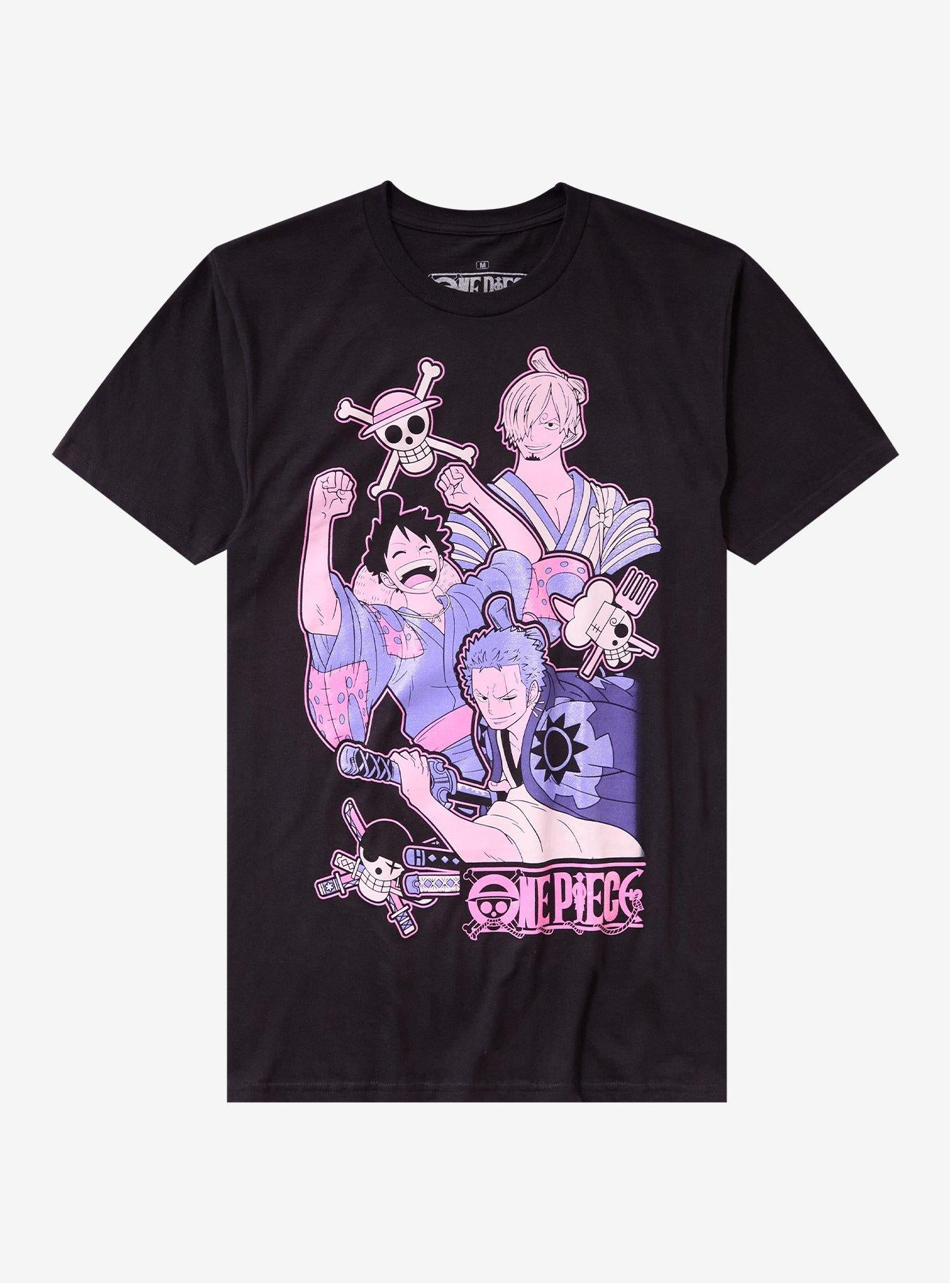 One Piece Trio Wano Glitter Print T-Shirt | Trending Graphic Tee For Fans