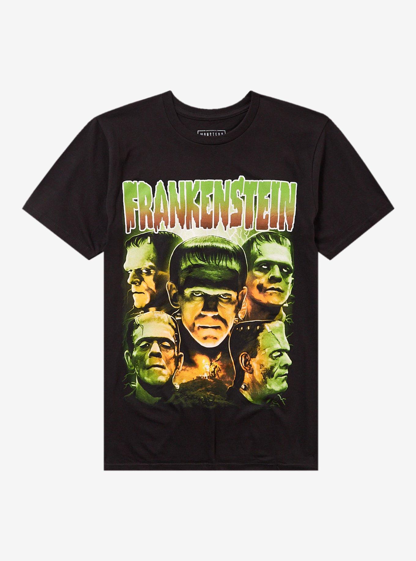 Rock Rebel Universal Monsters Frankenstein Collage T-Shirt | Trending Graphic Tee For Fans