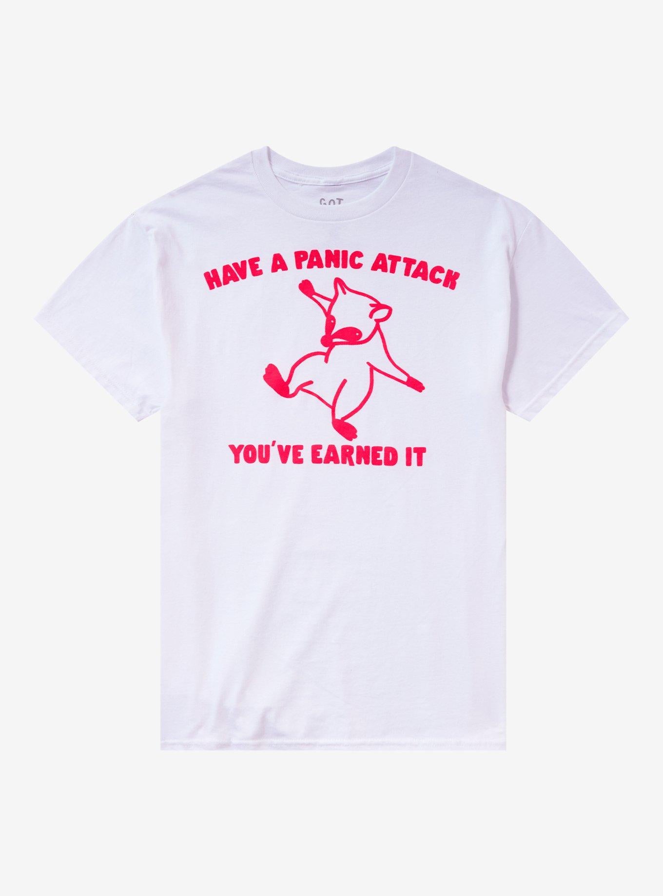 Panic Attack Raccoon By Got Funny? T-Shirt | Trending Graphic Tee For Fans