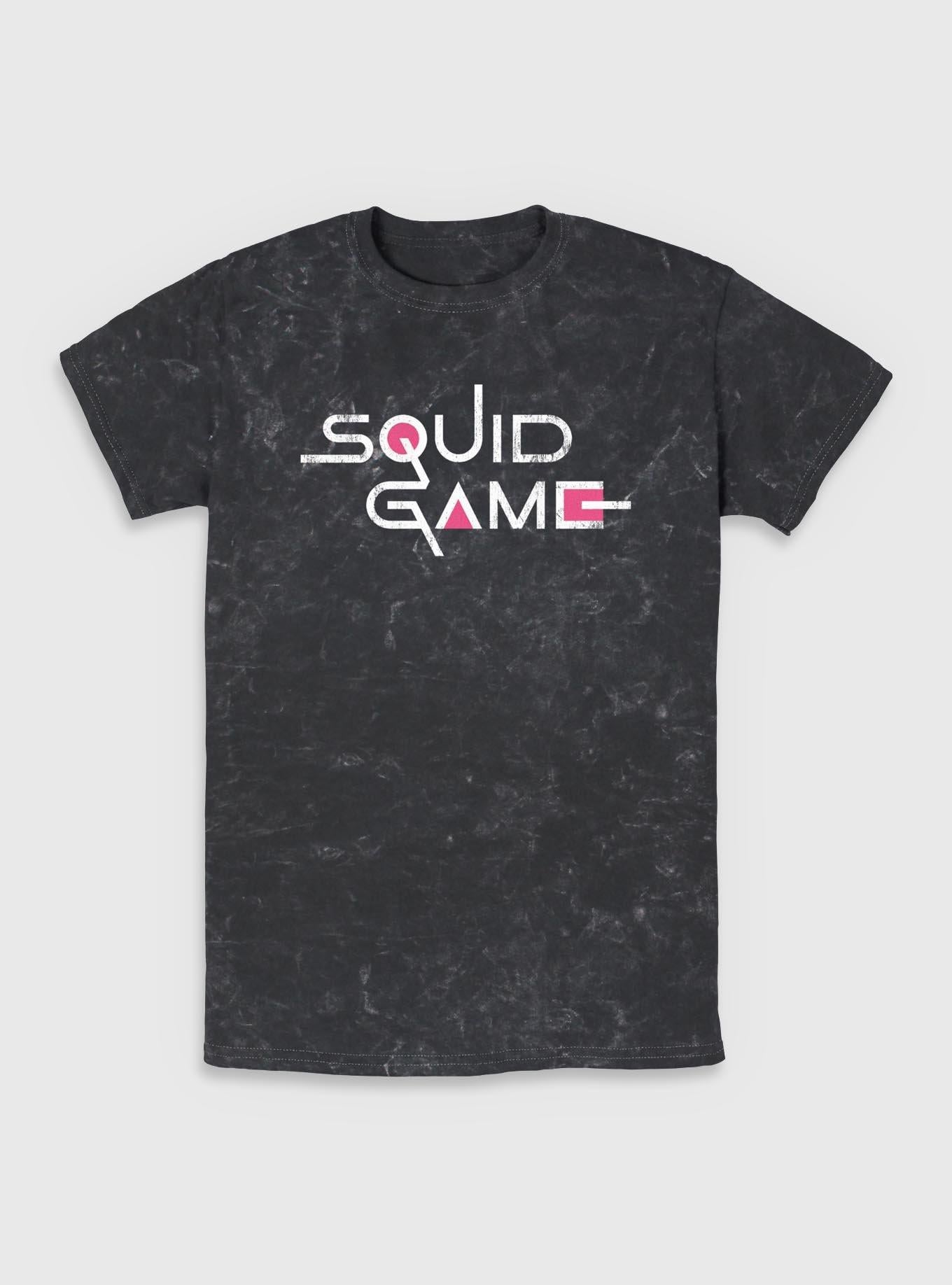 Squid Game English Title Logo Mineral Wash T-Shirt | Trending Graphic Tee For Fans