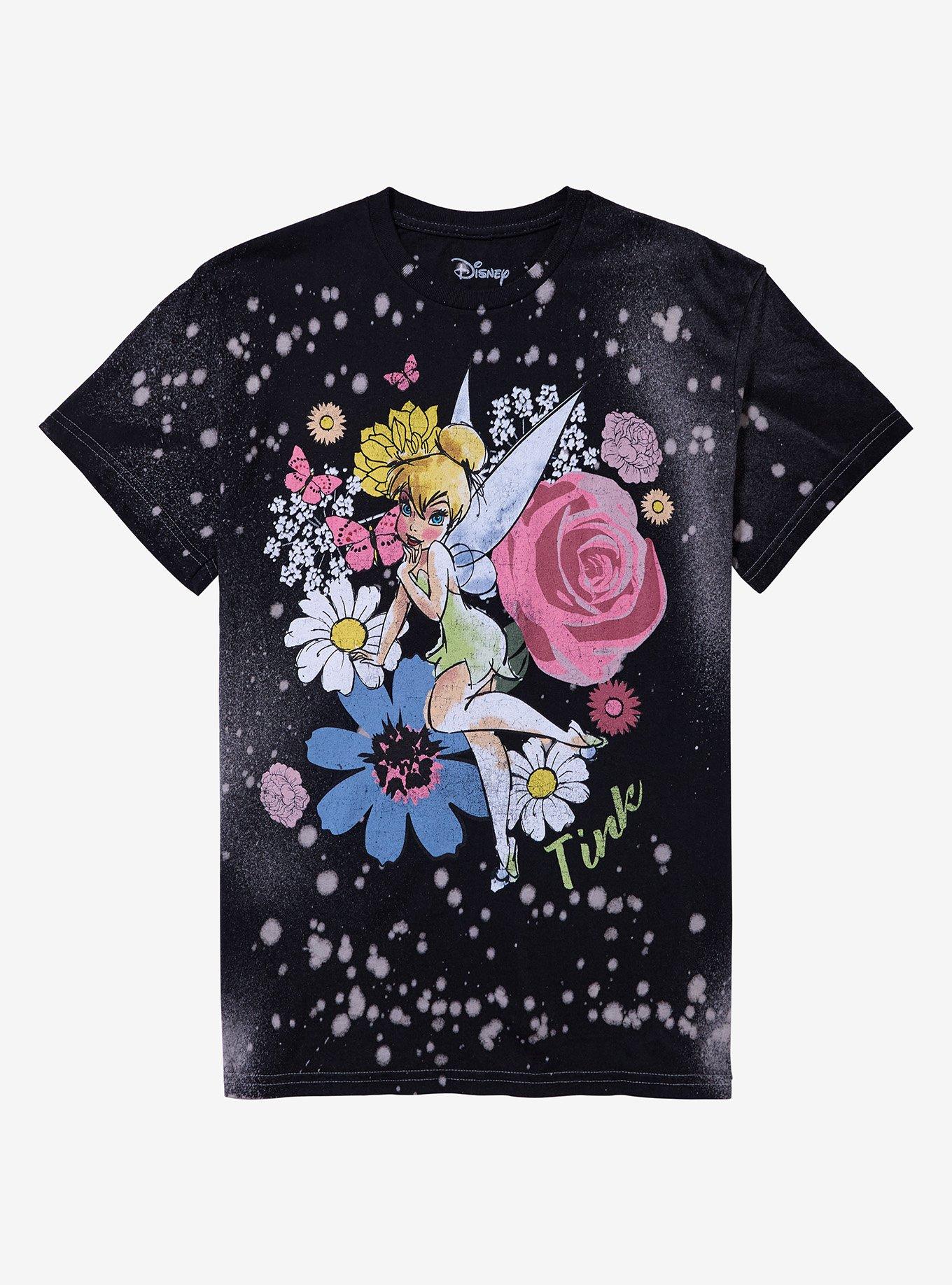 Disney Tinker Bell Bleach Splatter T-Shirt | Trending Graphic Tee For Fans