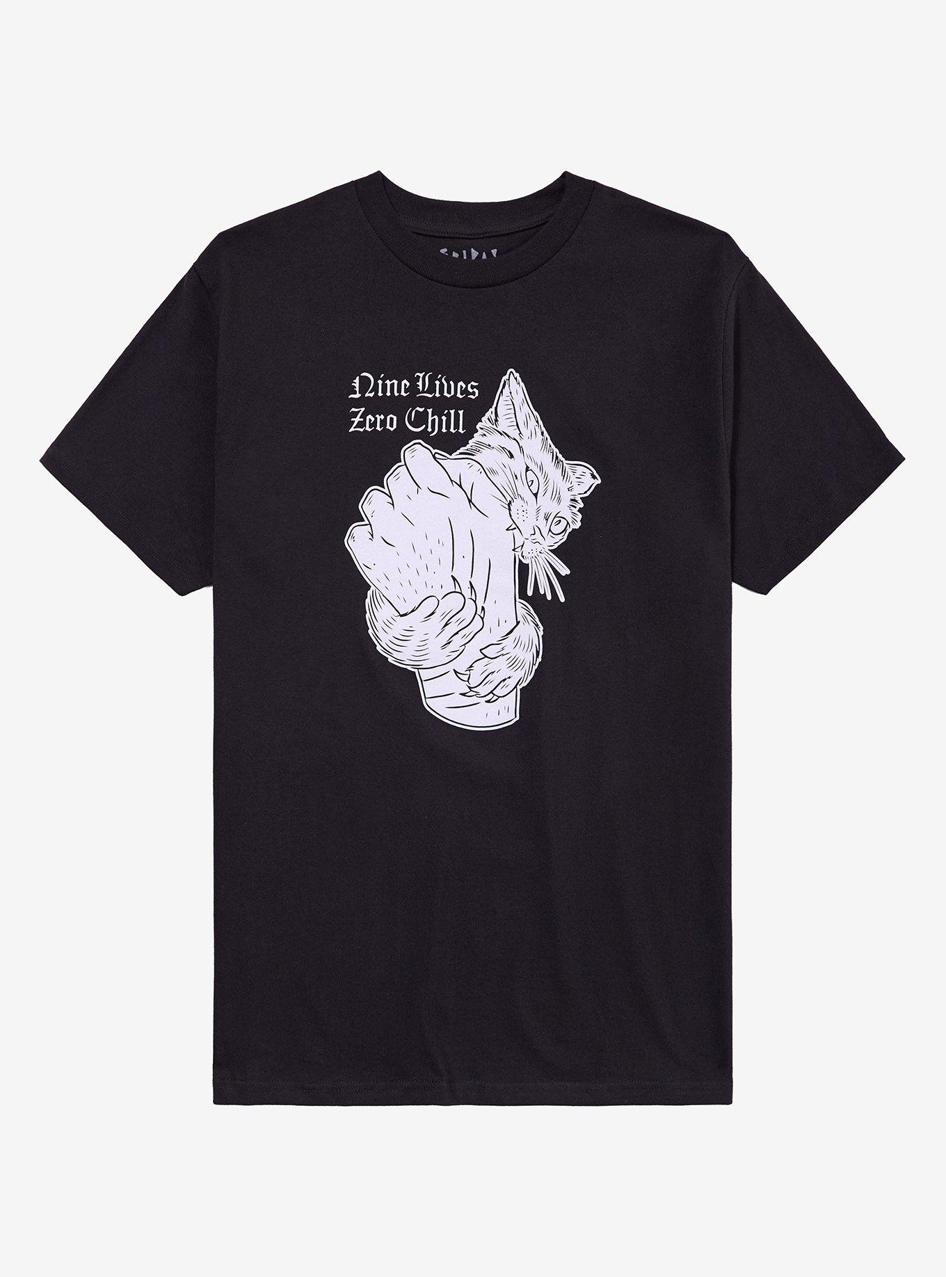 Nine Lives Zero Chill Cat By Friday Jr. T-Shirt | Trending Graphic Tee For Fans