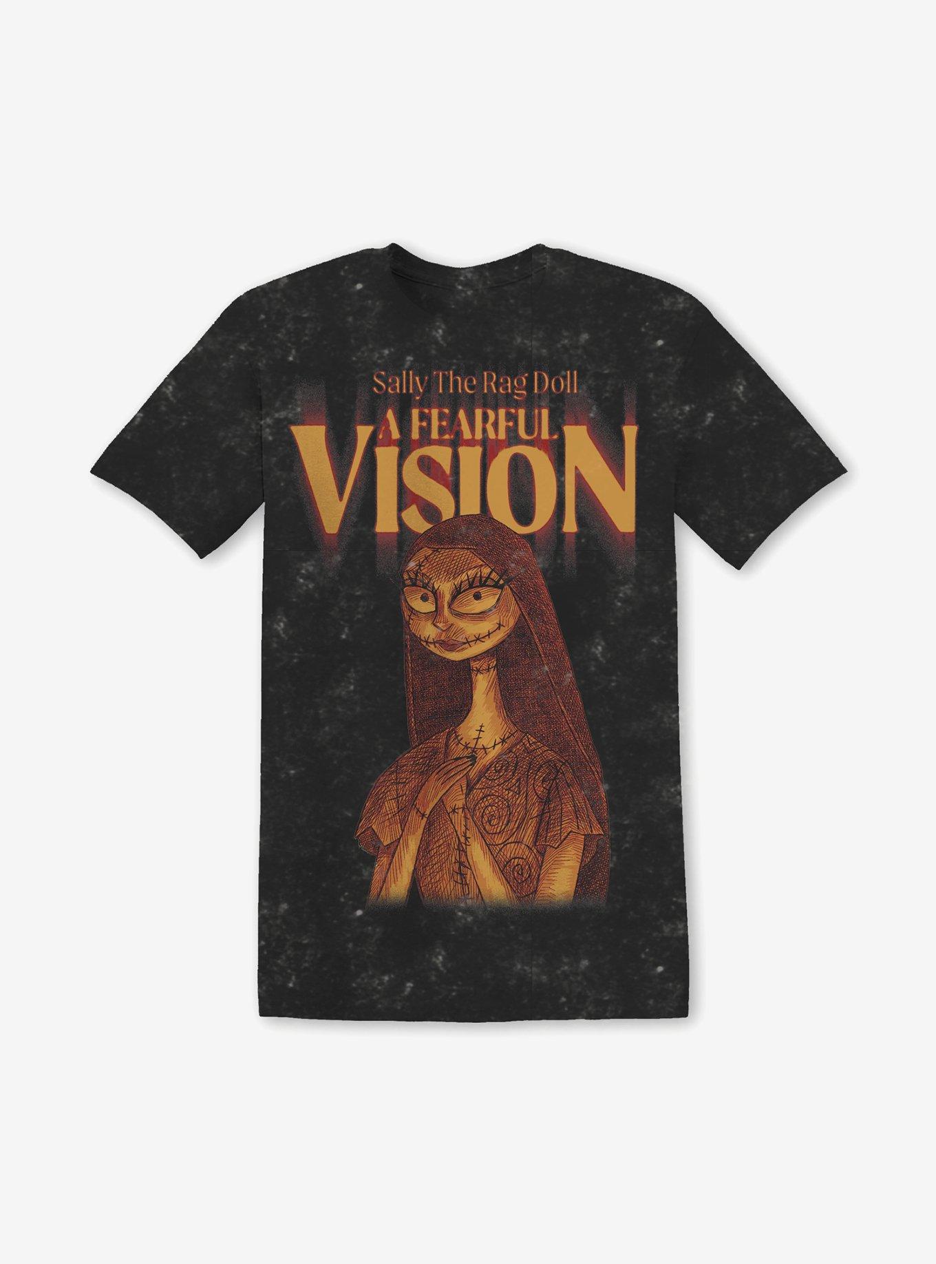 The Nightmare Before Christmas Sally Fearful Vision Dark Wash T-Shirt | Trending Graphic Tee For Fans