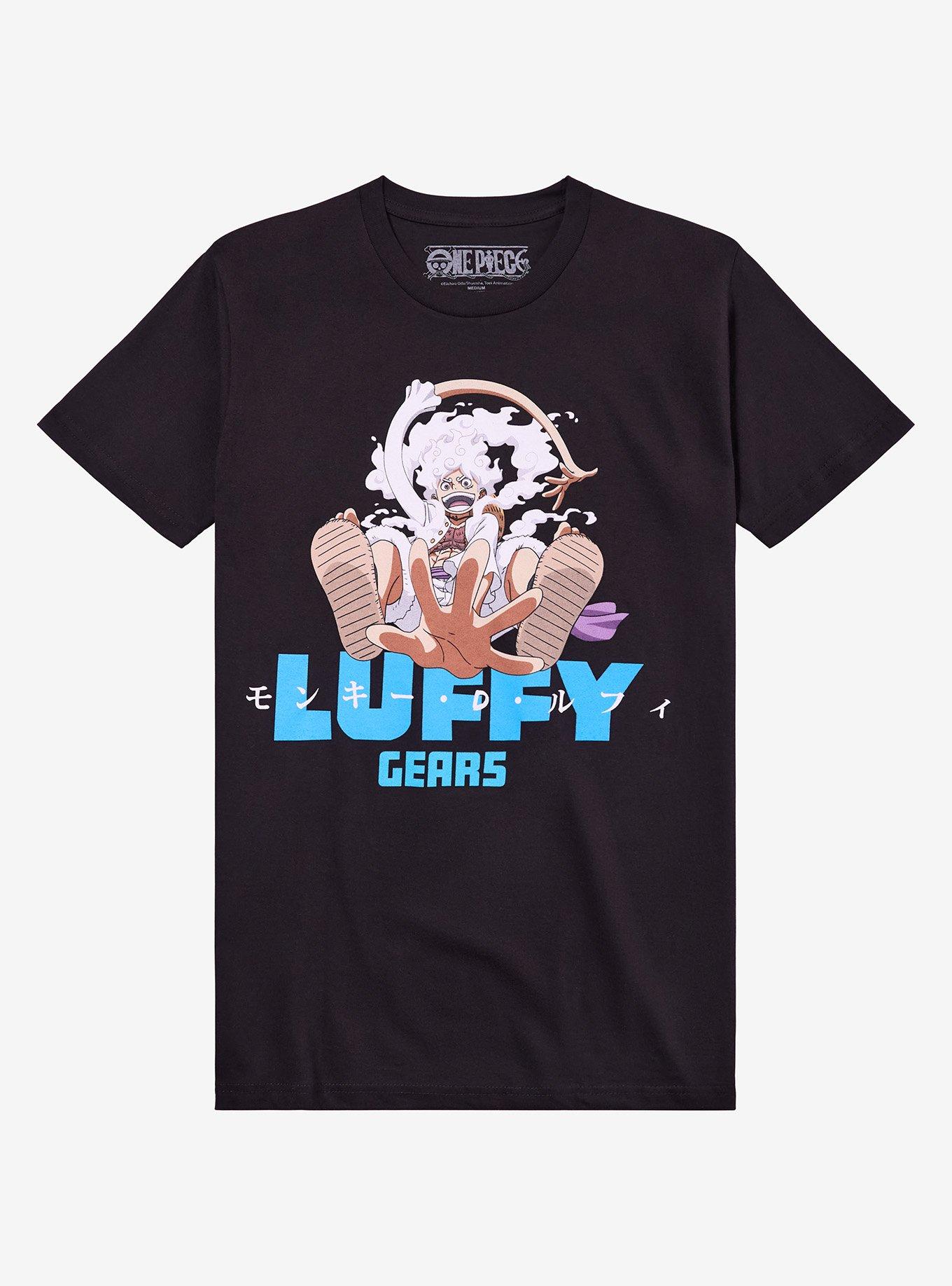One Piece Luffy Gear 5 Blue Font T-Shirt | Trending Graphic Tee For Fans