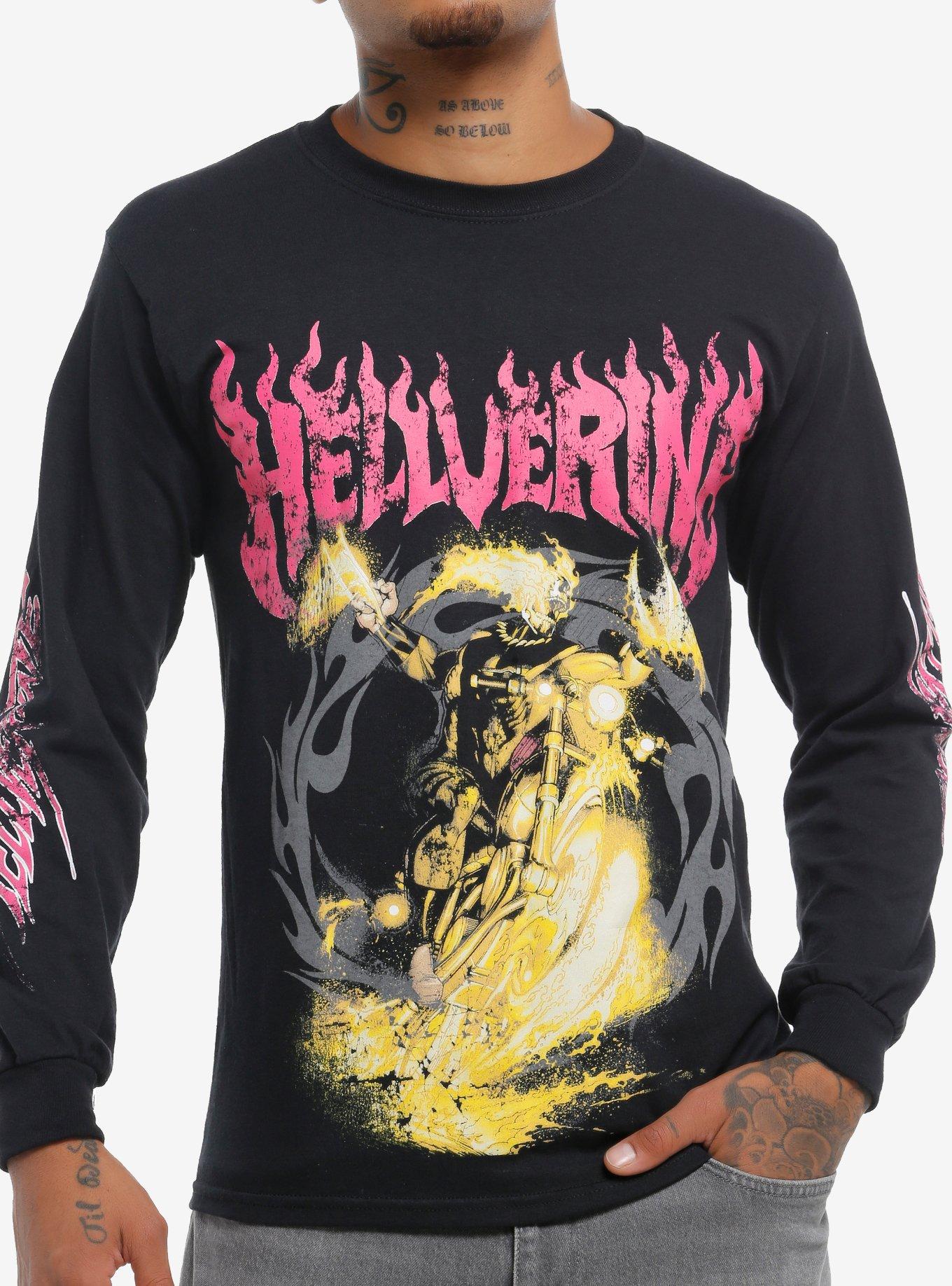 Marvel Hellverine Flames Long-Sleeve T-Shirt | Trending Graphic Tee For Fans