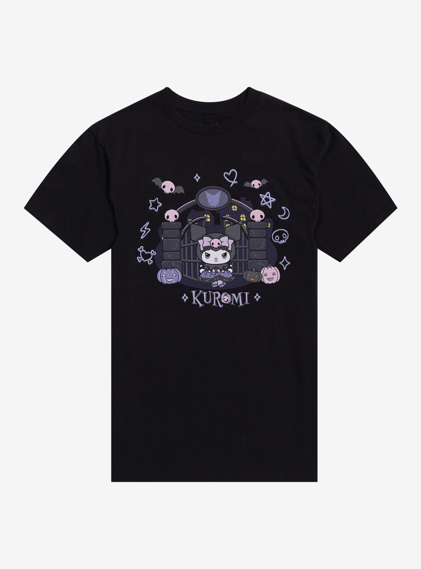 Kuromi's Mischief Mansion Puff Print T-Shirt | Trending Graphic Tee For Fans