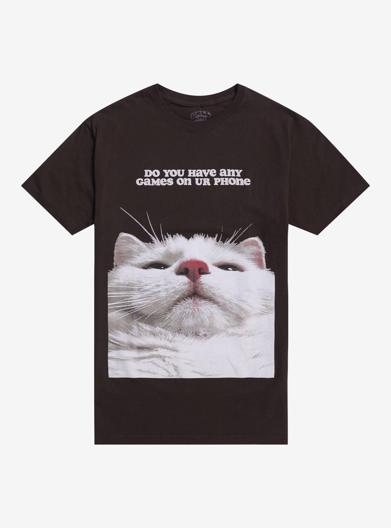Games On Phone Cat By Call Your Mother T-Shirt | Trending Graphic Tee For Fans