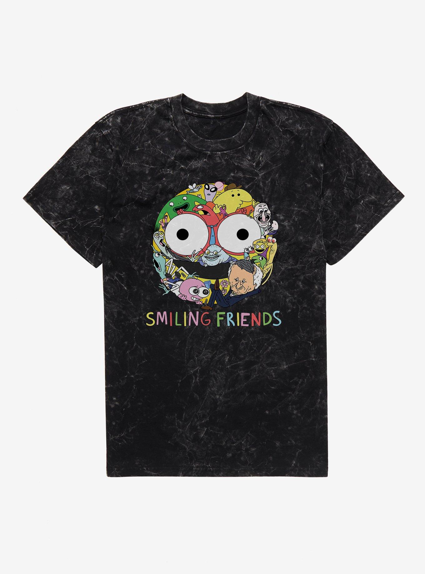 Smiling Friends Smiley Collage Mineral Wash T-Shirt | Trending Graphic Tee For Fans