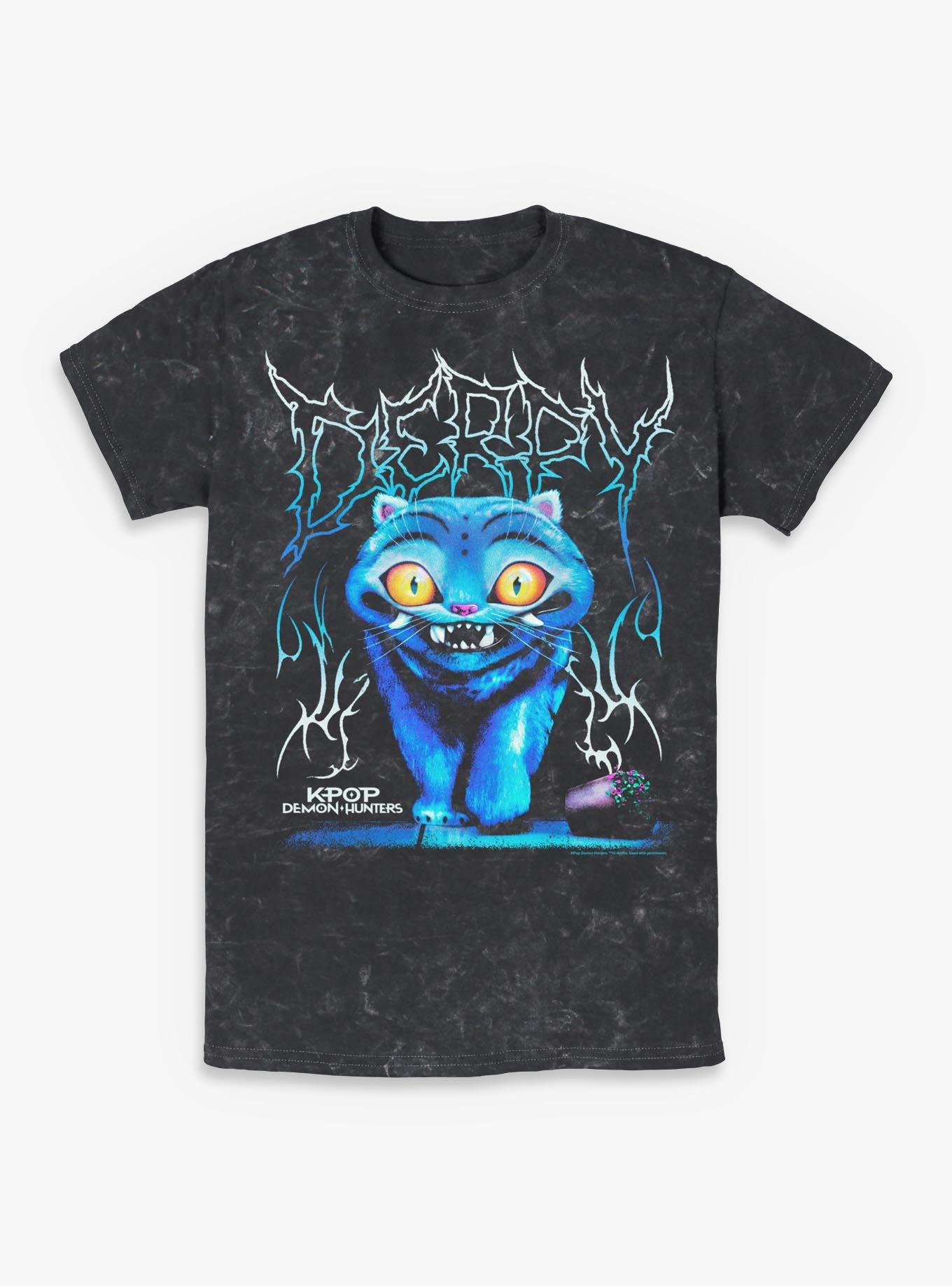 KPop Demon Hunters Derpy Rock Mineral Wash Hot Topic Exclusive T-Shirt | Trending Graphic Tee For Fans