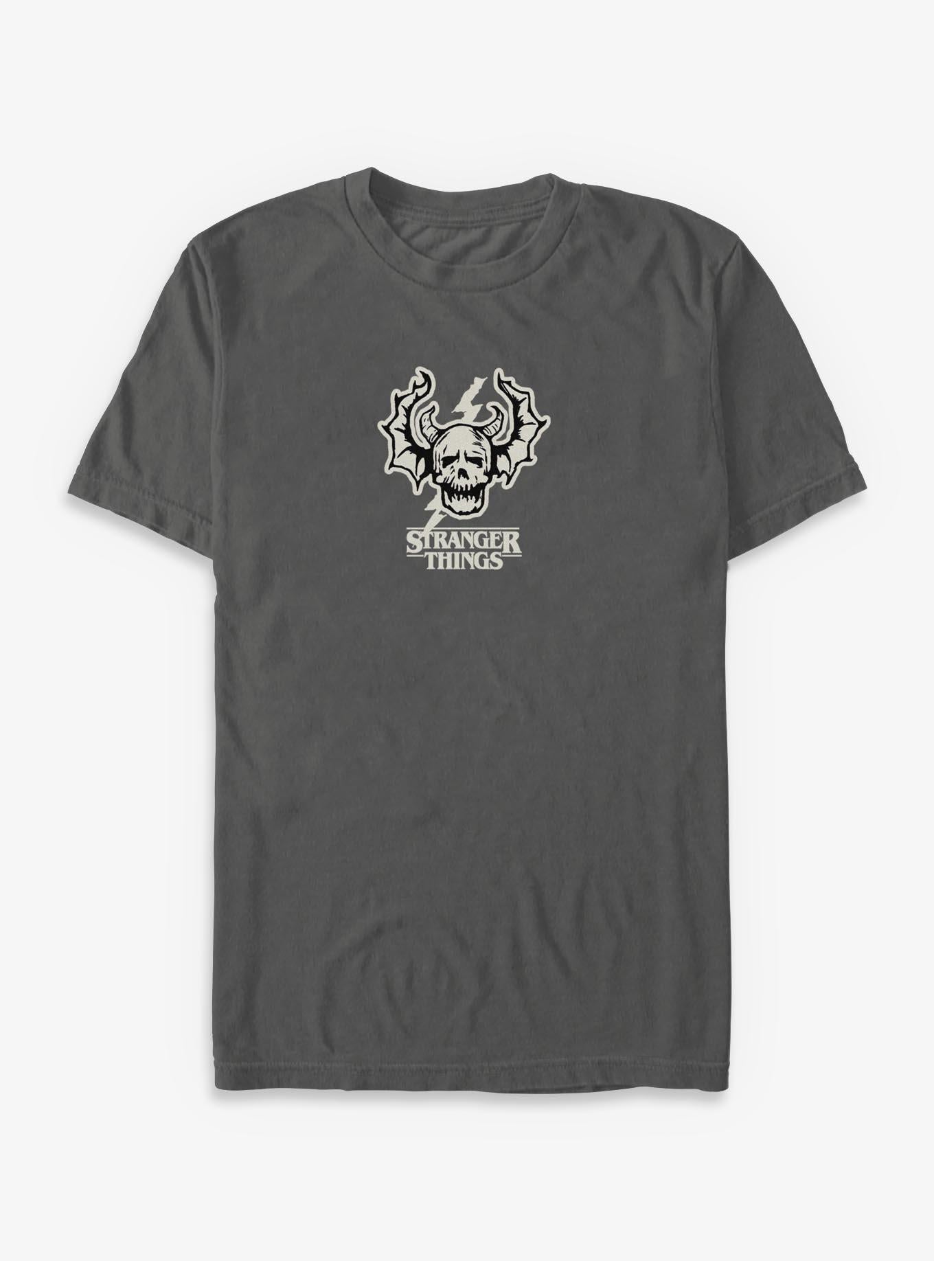 Stranger Things Skull Logo Garment Dye T-Shirt | Trending Graphic Tee For Fans