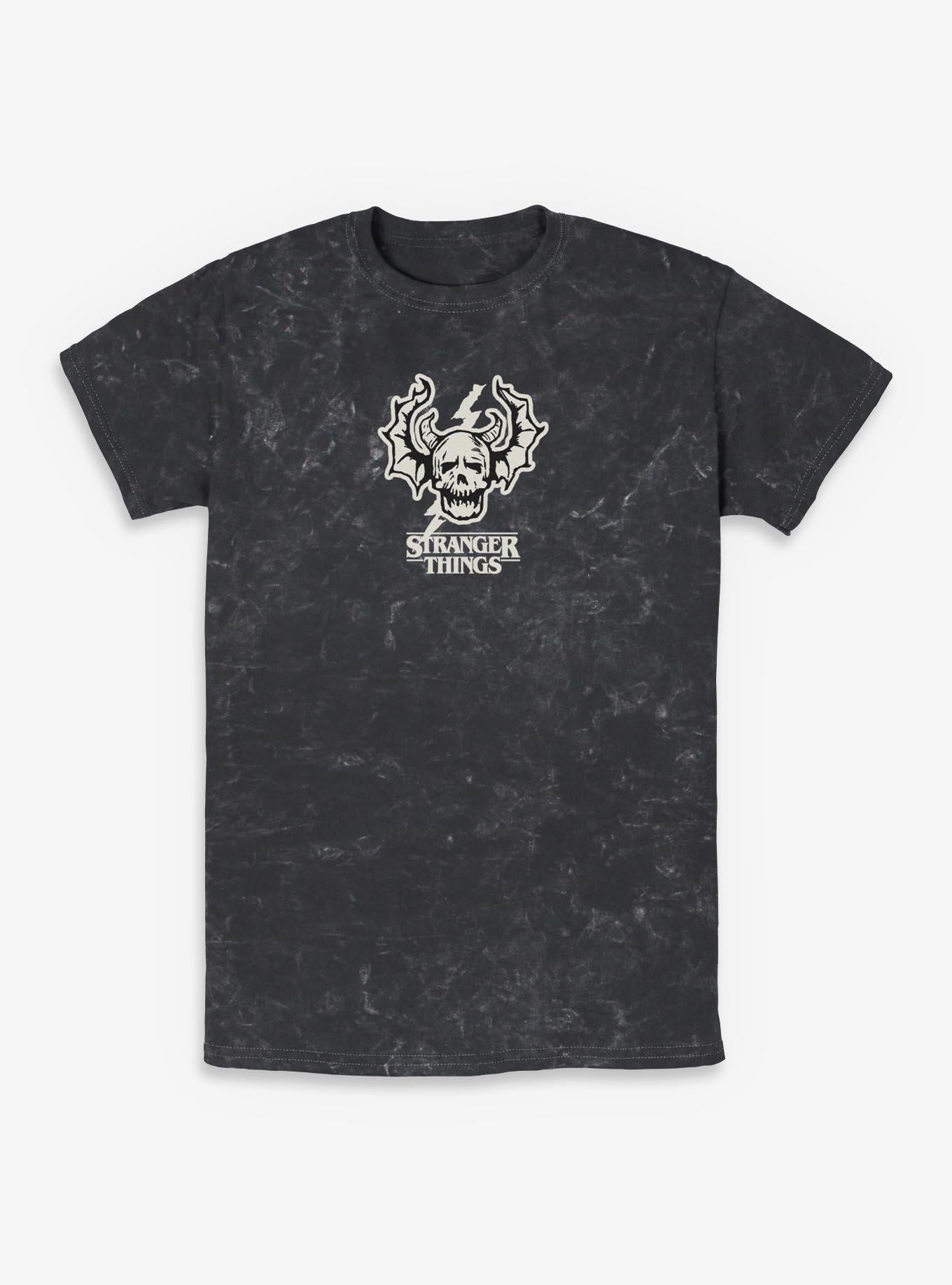 Stranger Things Skull Logo Mineral Wash T-Shirt | Trending Graphic Tee For Fans
