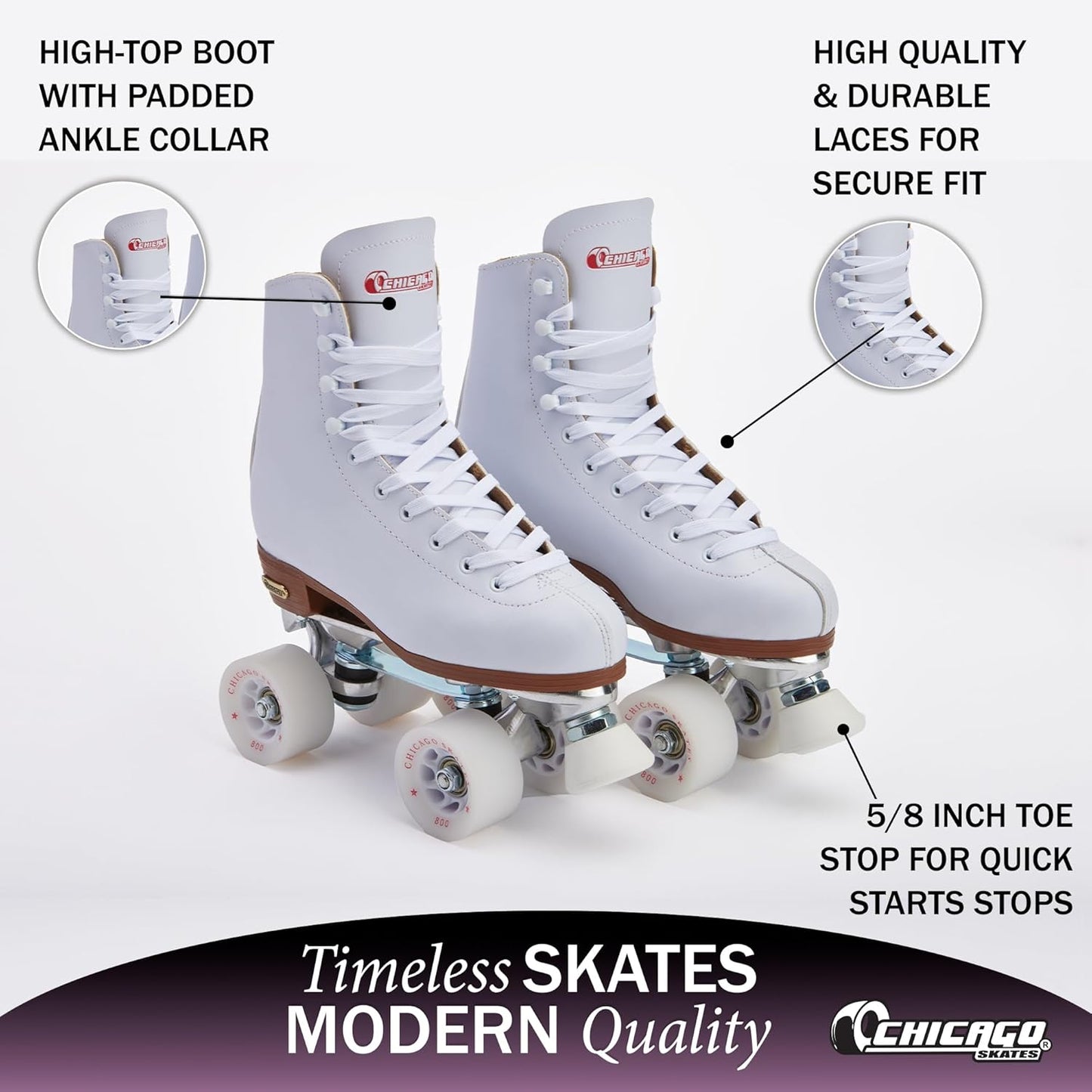 Chicago Quad Roller Skates Deluxe for Women & Men
